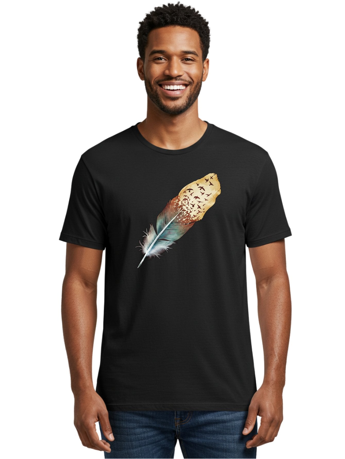 Flock-Of-Birds-Feather Men'S Graphic Tee, 100% Cotton, Comfortable Casual Summer Wear, Machine Washable, Vintage Camera, Old Camera, Antique Camera, Black Camera, Classic Photography, Photography Equipment, Nostalgic Device, Film Camera, Bai892 25