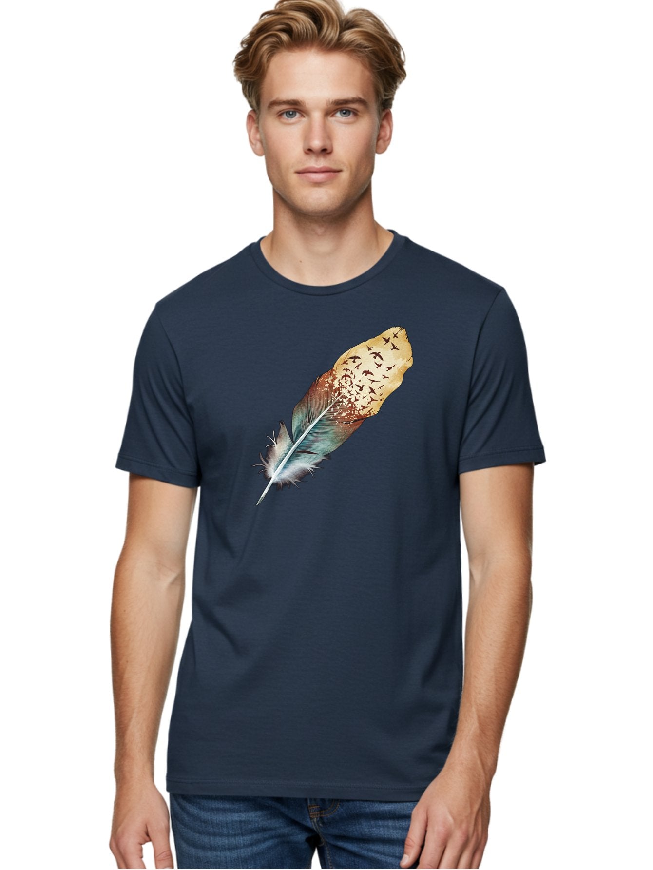 Flock-Of-Birds-Feather Men'S Graphic Tee, 100% Cotton, Comfortable Casual Summer Wear, Machine Washable, Vintage Camera, Old Camera, Antique Camera, Black Camera, Classic Photography, Photography Equipment, Nostalgic Device, Film Camera, Bai892 19