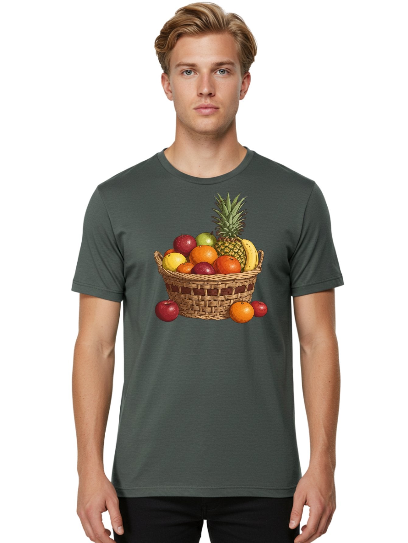Fruit-Basket-6 Men'S Graphic Tee, 100% Cotton, Comfortable Casual Summer Wear, Machine Washable, Vintage Camera, Old Camera, Antique Camera, Black Camera, Classic Photography, Photography Equipment, Nostalgic Device, Film Camera, Camera Art Bai927 28