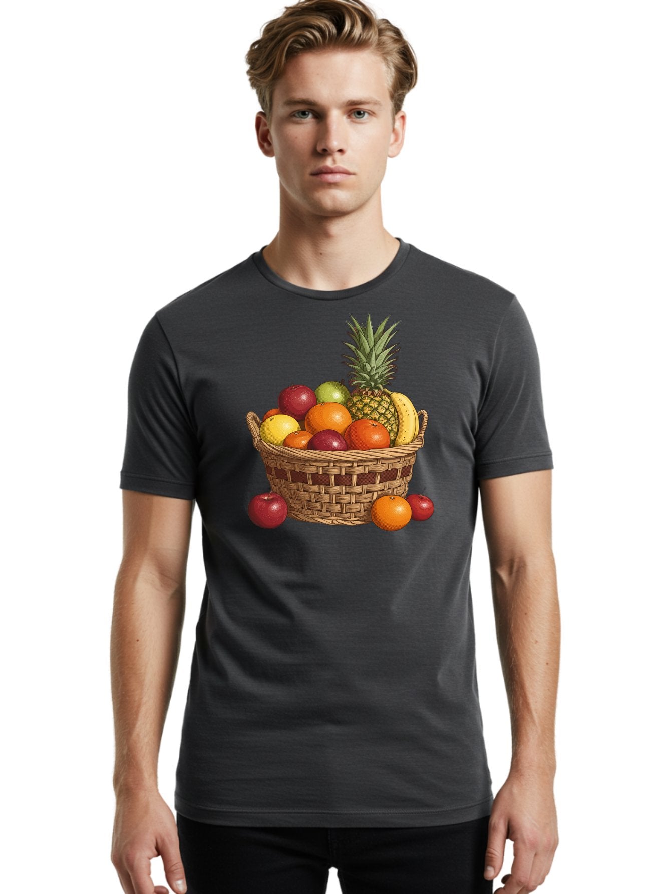 Fruit-Basket-6 Men'S Graphic Tee, 100% Cotton, Comfortable Casual Summer Wear, Machine Washable, Vintage Camera, Old Camera, Antique Camera, Black Camera, Classic Photography, Photography Equipment, Nostalgic Device, Film Camera, Camera Art Bai927 24