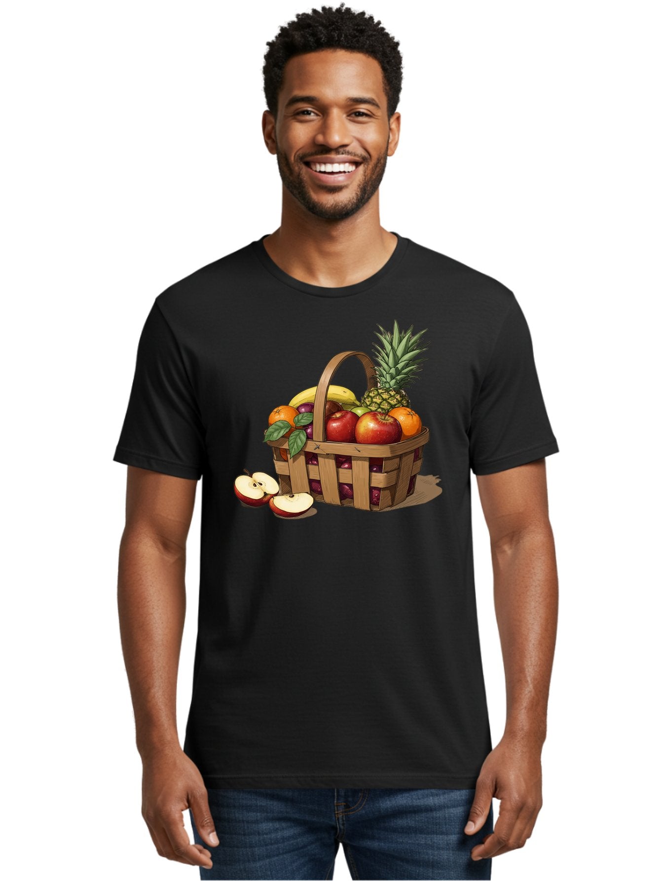 Fruit-Wicker-Basket Men'S Graphic Tee, 100% Cotton, Comfortable Casual Summer Wear, Machine Washable, Vintage Camera, Old Camera, Antique Camera, Black Camera, Classic Photography, Photography Equipment, Nostalgic Device, Film Camera, Bai935 25