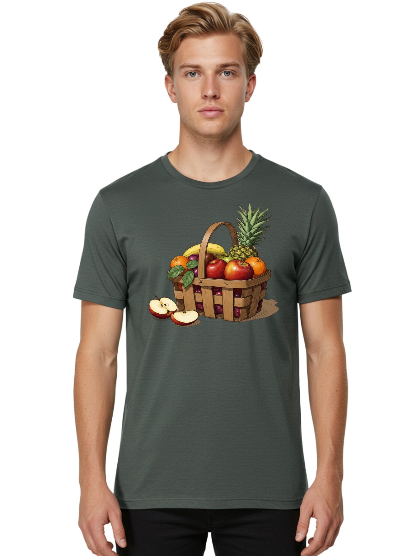 Fruit-Wicker-Basket Men'S Graphic Tee, 100% Cotton, Comfortable Casual Summer Wear, Machine Washable, Vintage Camera, Old Camera, Antique Camera, Black Camera, Classic Photography, Photography Equipment, Nostalgic Device, Film Camera, Bai935 27