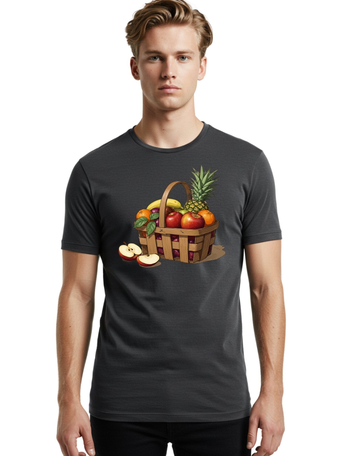 Fruit-Wicker-Basket Men'S Graphic Tee, 100% Cotton, Comfortable Casual Summer Wear, Machine Washable, Vintage Camera, Old Camera, Antique Camera, Black Camera, Classic Photography, Photography Equipment, Nostalgic Device, Film Camera, Bai935 16