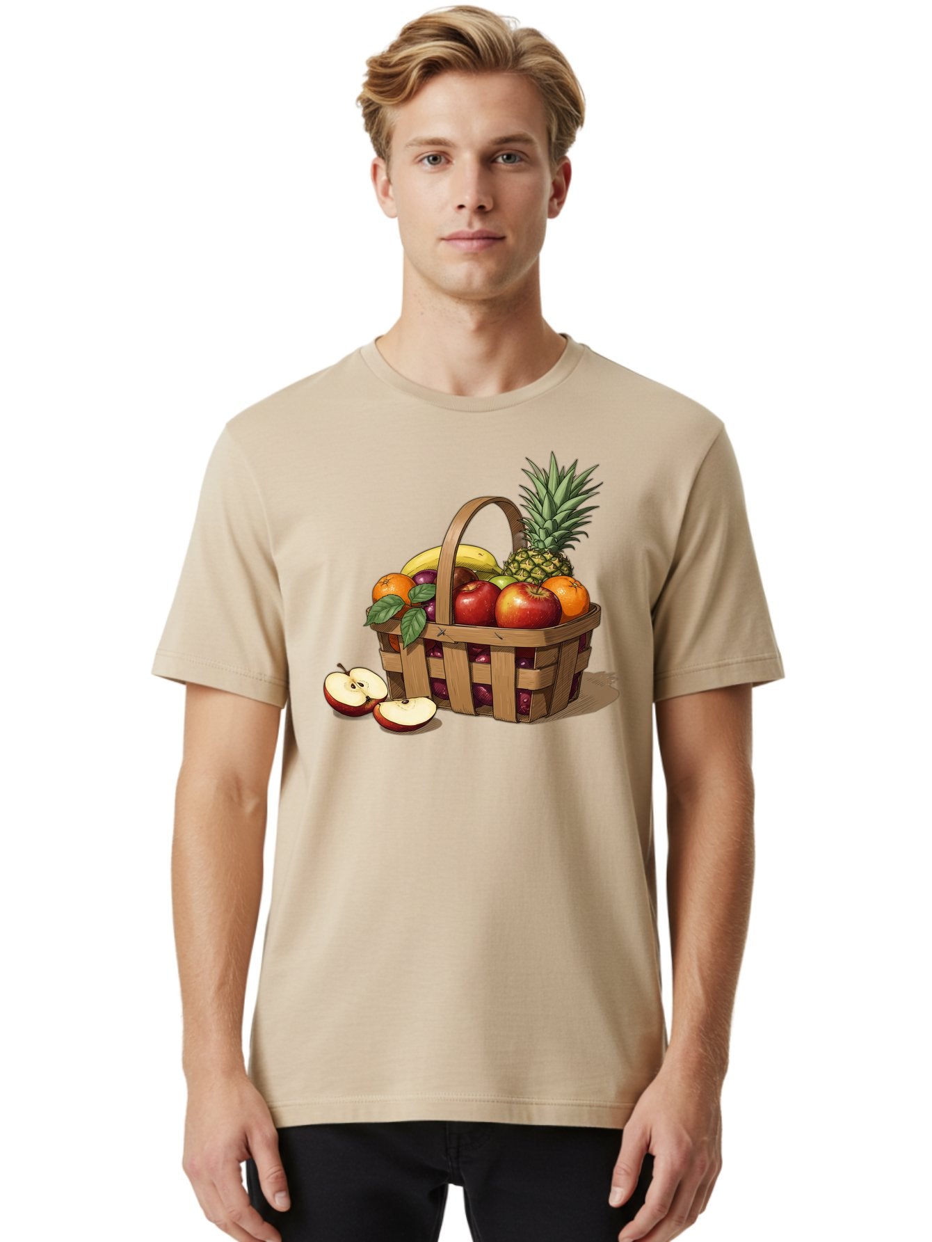 Fruit-Wicker-Basket Men'S Graphic Tee, 100% Cotton, Comfortable Casual Summer Wear, Machine Washable, Vintage Camera, Old Camera, Antique Camera, Black Camera, Classic Photography, Photography Equipment, Nostalgic Device, Film Camera, Bai935 17