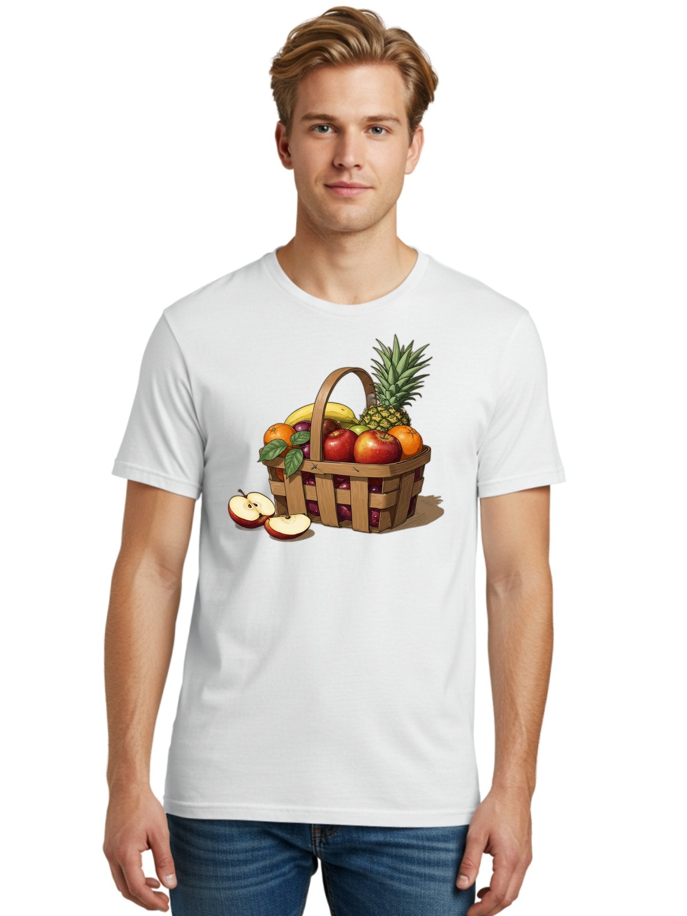 Fruit-Wicker-Basket Men'S Graphic Tee, 100% Cotton, Comfortable Casual Summer Wear, Machine Washable, Vintage Camera, Old Camera, Antique Camera, Black Camera, Classic Photography, Photography Equipment, Nostalgic Device, Film Camera, Bai935 30