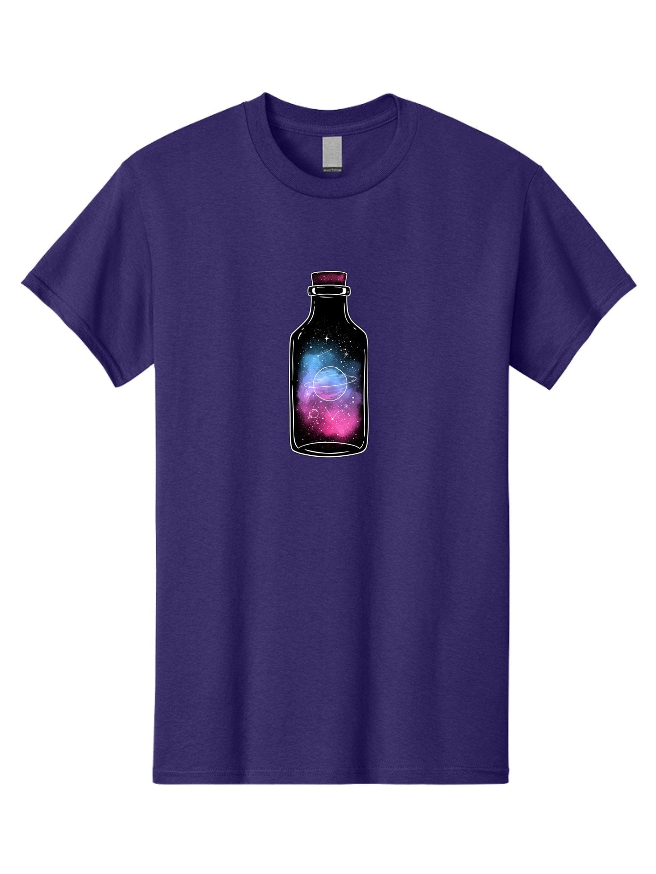 Galaxy-Bottle-4 Men'S Graphic Tee, 100% Cotton, Comfortable Casual Summer Wear, Machine Washable, Vintage Camera, Old Camera, Antique Camera, Black Camera, Classic Photography, Photography Equipment, Nostalgic Device, Film Camera, Camera Art Bai954