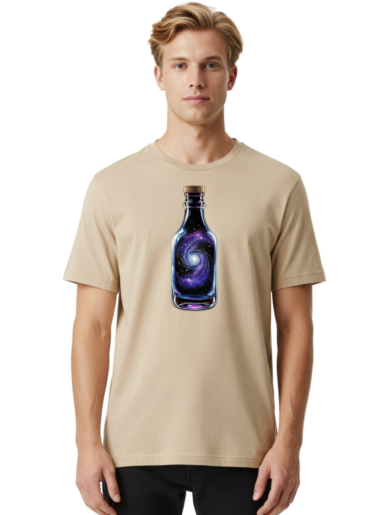 Galaxy-Bottle-6 Men'S Graphic Tee, 100% Cotton, Comfortable Casual Summer Wear, Machine Washable, Vintage Camera, Old Camera, Antique Camera, Black Camera, Classic Photography, Photography Equipment, Nostalgic Device, Film Camera, Camera Art Bai956 16