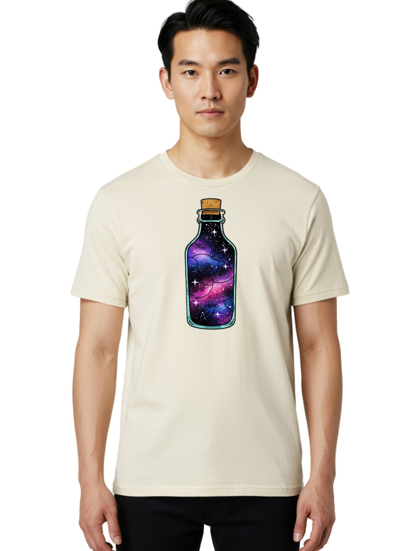 Galaxy-Bottle-9 Men'S Graphic Tee, 100% Cotton, Comfortable Casual Summer Wear, Machine Washable, Vintage Camera, Old Camera, Antique Camera, Black Camera, Classic Photography, Photography Equipment, Nostalgic Device, Film Camera, Camera Art Bai959 24