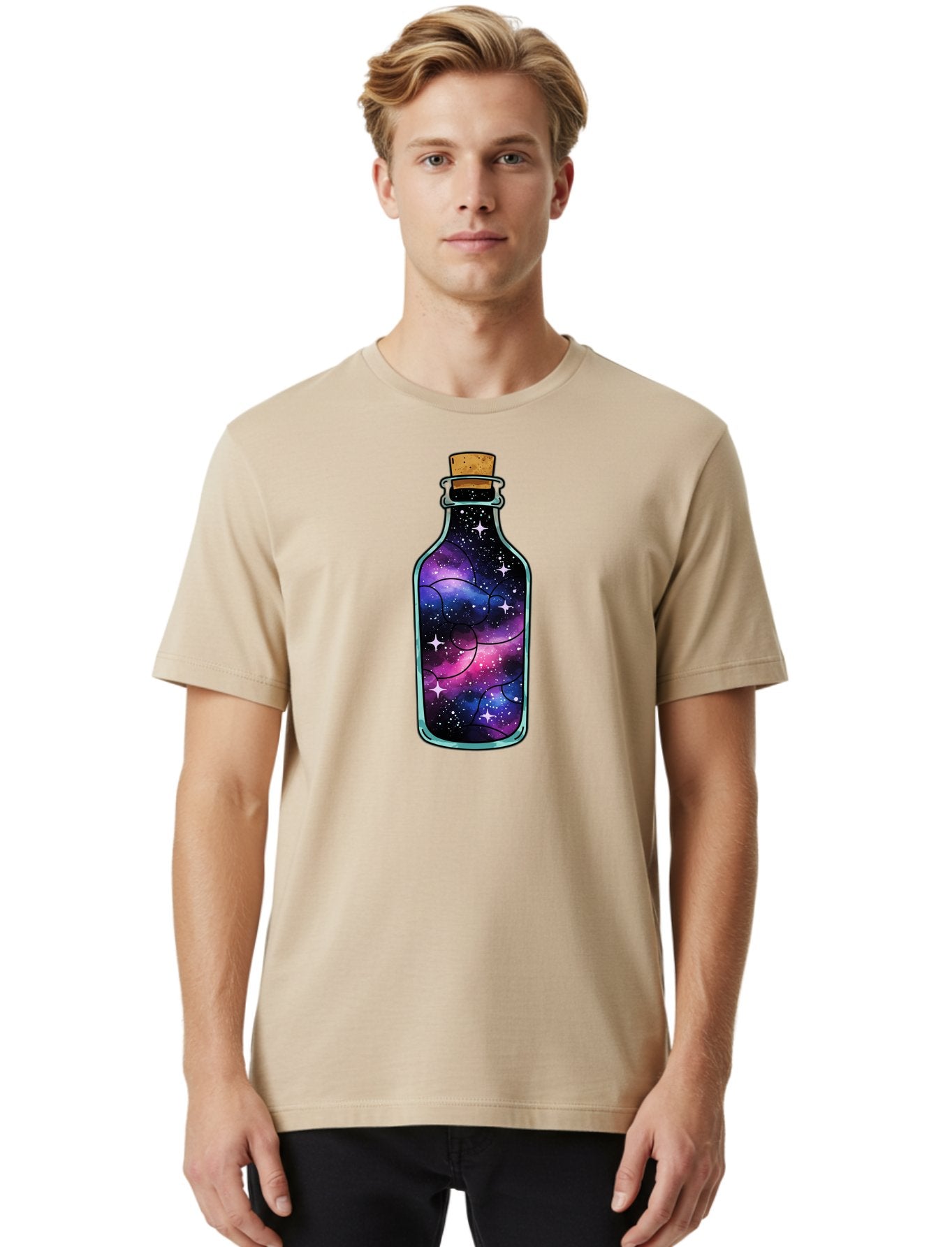 Galaxy-Bottle-9 Men'S Graphic Tee, 100% Cotton, Comfortable Casual Summer Wear, Machine Washable, Vintage Camera, Old Camera, Antique Camera, Black Camera, Classic Photography, Photography Equipment, Nostalgic Device, Film Camera, Camera Art Bai959 19