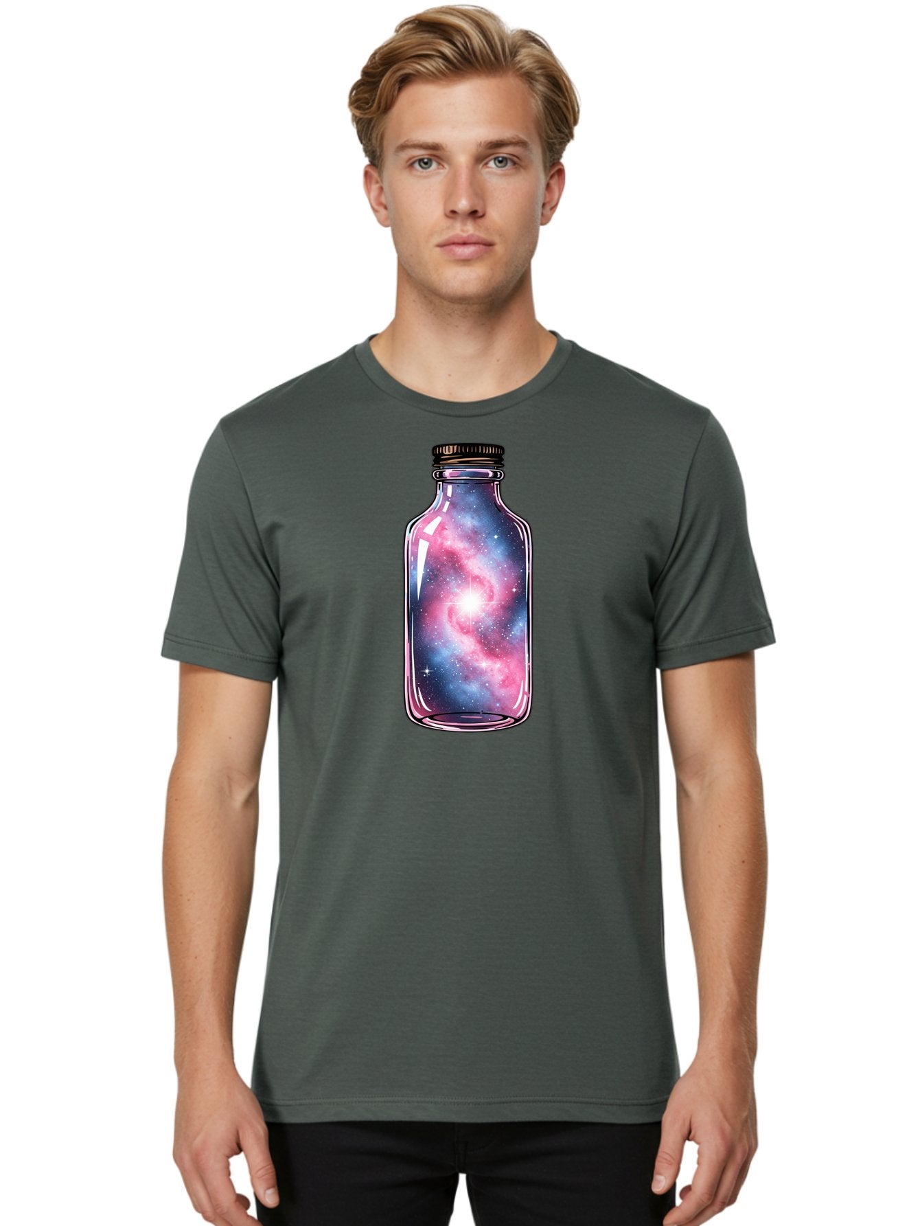 Galaxy-In-A-Bottle-17 Men'S Graphic Tee, 100% Cotton, Comfortable Casual Summer Wear, Machine Washable, Vintage Camera, Old Camera, Antique Camera, Black Camera, Classic Photography, Photography Equipment, Nostalgic Device, Film Camera, Bai971 15