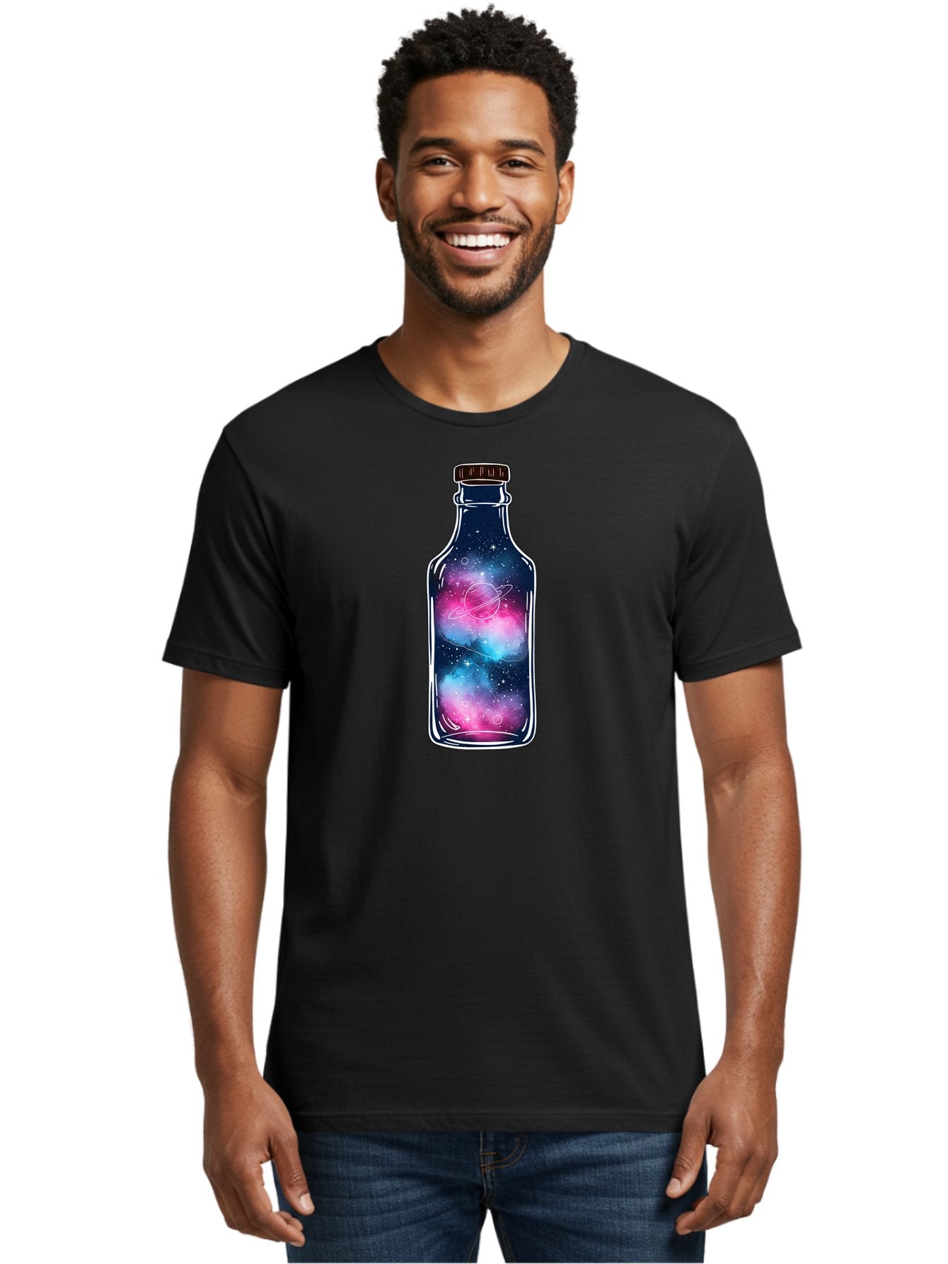 Galaxy-In-A-Bottle-18 Men'S Graphic Tee, 100% Cotton, Comfortable Casual Summer Wear, Machine Washable, Vintage Camera, Old Camera, Antique Camera, Black Camera, Classic Photography, Photography Equipment, Nostalgic Device, Film Camera, Bai972 28