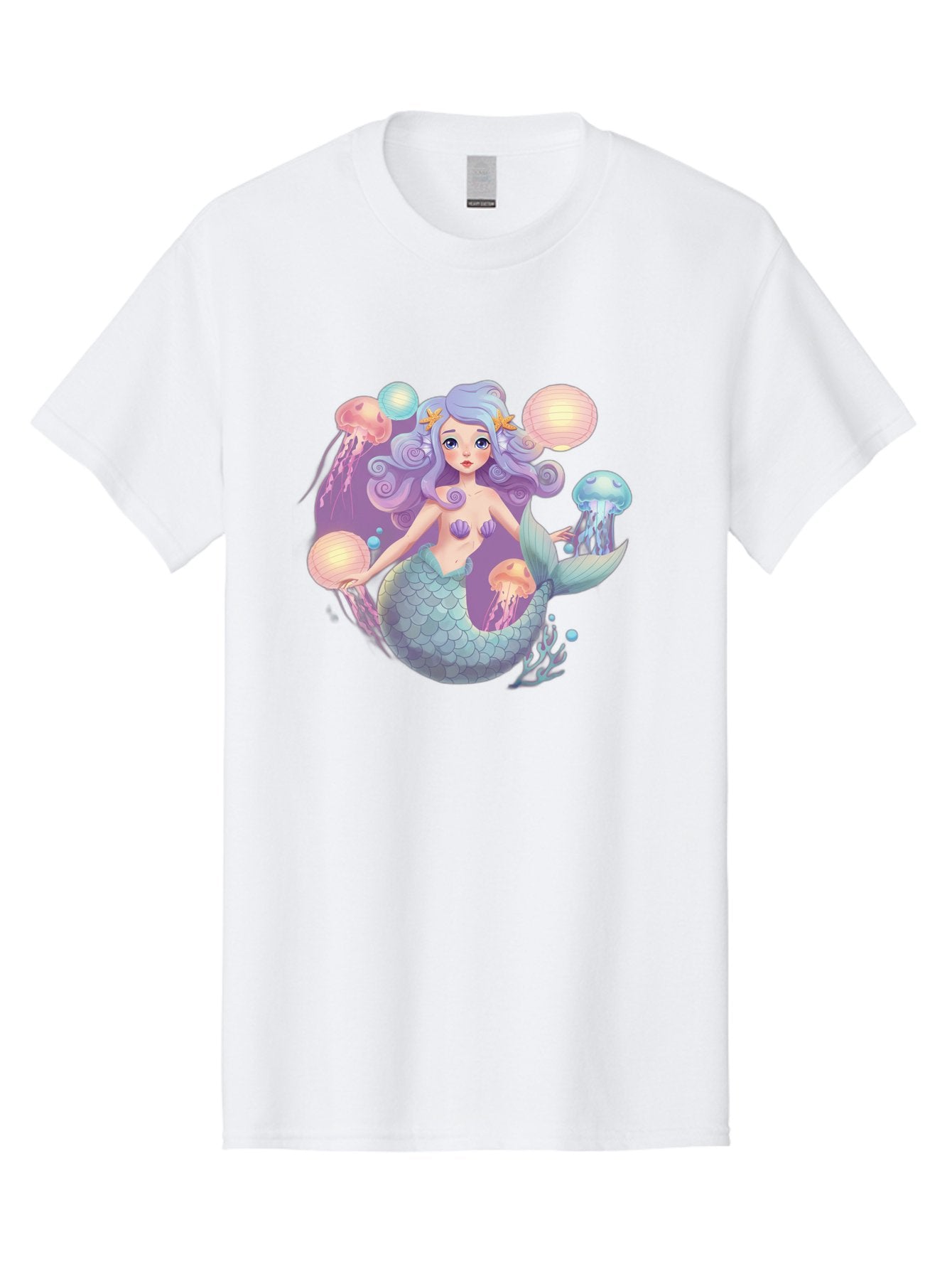 Mermaid-With-Jellyfish-1 Men'S Graphic Tee, 100% Cotton, Comfortable Casual Summer Wear, Machine Washable, Vintage Camera, Old Camera, Antique Camera, Black Camera, Classic Photography, Photography Equipment, Nostalgic Device, Film Camera, Baj110