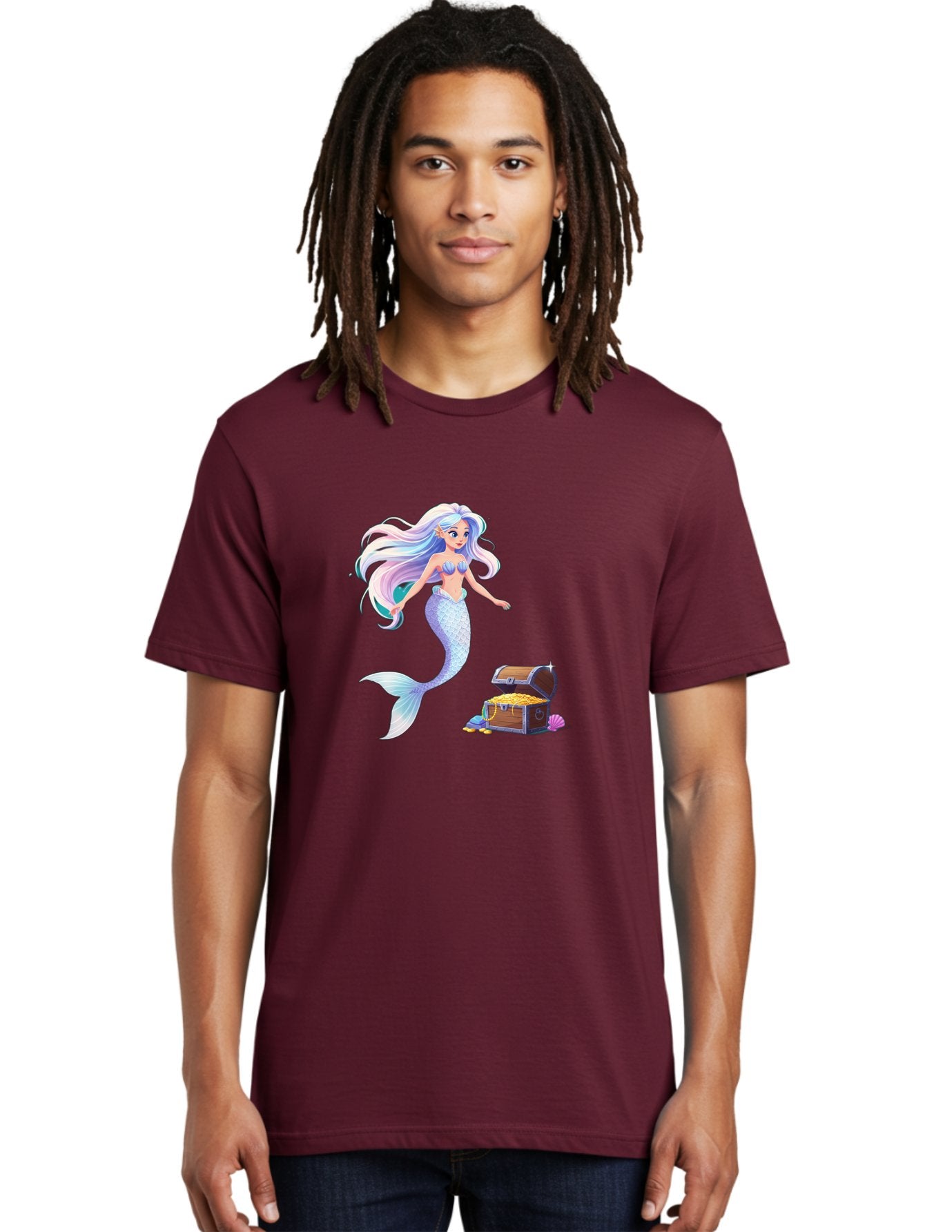 Mermaid-With-Treasure Men'S Graphic Tee, 100% Cotton, Comfortable Casual Summer Wear, Machine Washable, Vintage Camera, Old Camera, Antique Camera, Black Camera, Classic Photography, Photography Equipment, Nostalgic Device, Film Camera, Baj114 25