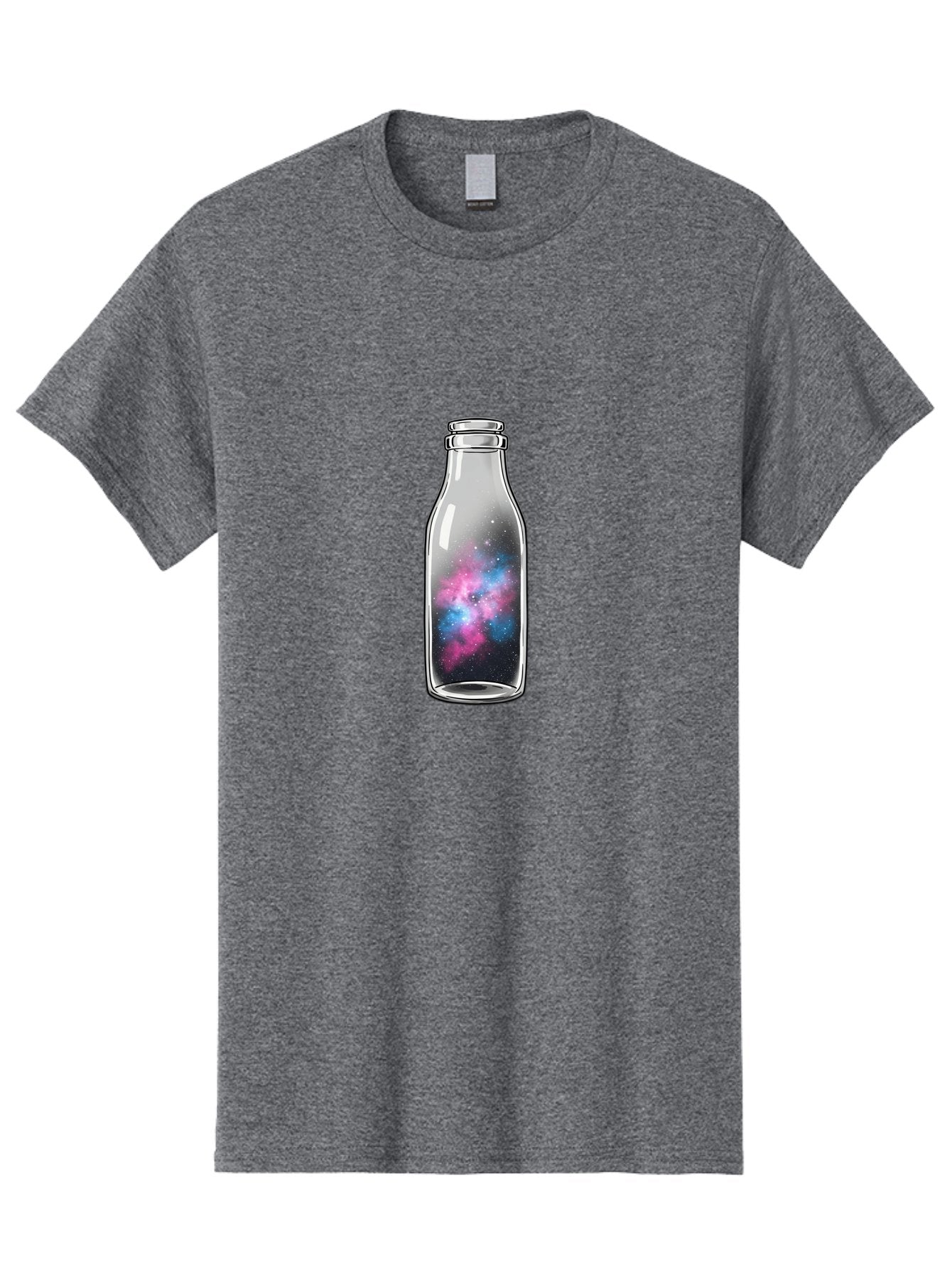 Milk-Bottle-With-Galaxy Men'S Graphic Tee, 100% Cotton, Comfortable Casual Summer Wear, Machine Washable, Vintage Camera, Old Camera, Antique Camera, Black Camera, Classic Photography, Photography Equipment, Nostalgic Device, Film Camera, Baj117 7