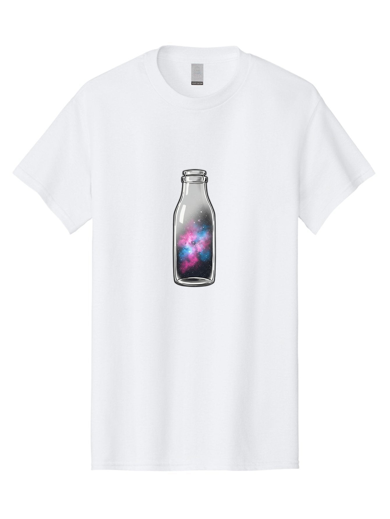 Milk-Bottle-With-Galaxy Men'S Graphic Tee, 100% Cotton, Comfortable Casual Summer Wear, Machine Washable, Vintage Camera, Old Camera, Antique Camera, Black Camera, Classic Photography, Photography Equipment, Nostalgic Device, Film Camera, Baj117 15