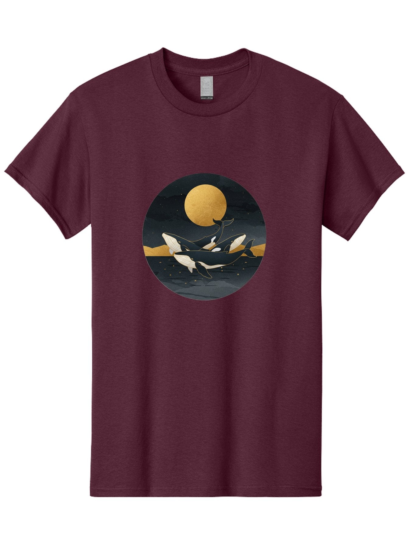 Orca-Whales-Under-Moon Men'S Graphic Tee, 100% Cotton, Comfortable Casual Summer Wear, Machine Washable, Vintage Camera, Old Camera, Antique Camera, Black Camera, Classic Photography, Photography Equipment, Nostalgic Device, Film Camera, Baj135