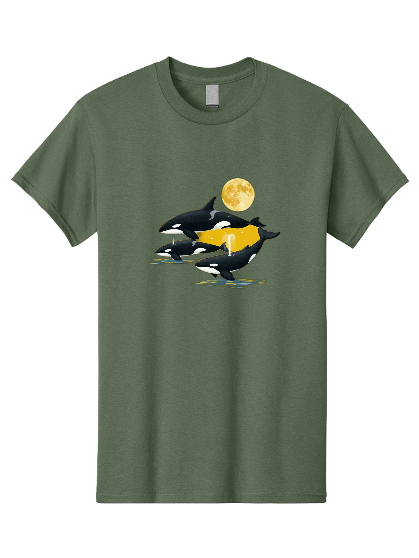 Orcas-Under-Moon Men'S Graphic Tee, 100% Cotton, Comfortable Casual Summer Wear, Machine Washable, Vintage Camera, Old Camera, Antique Camera, Black Camera, Classic Photography, Photography Equipment, Nostalgic Device, Film Camera, Camera Art Baj138
