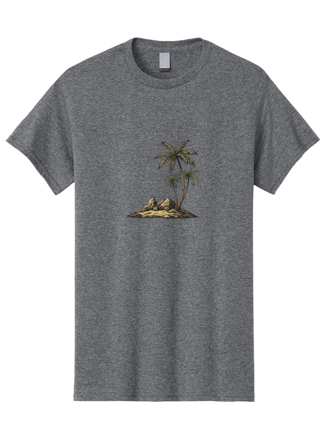 Palm-Trees-On-Island Men'S Graphic Tee, 100% Cotton, Comfortable Casual Summer Wear, Machine Washable, Vintage Camera, Old Camera, Antique Camera, Black Camera, Classic Photography, Photography Equipment, Nostalgic Device, Film Camera, Baj142 10