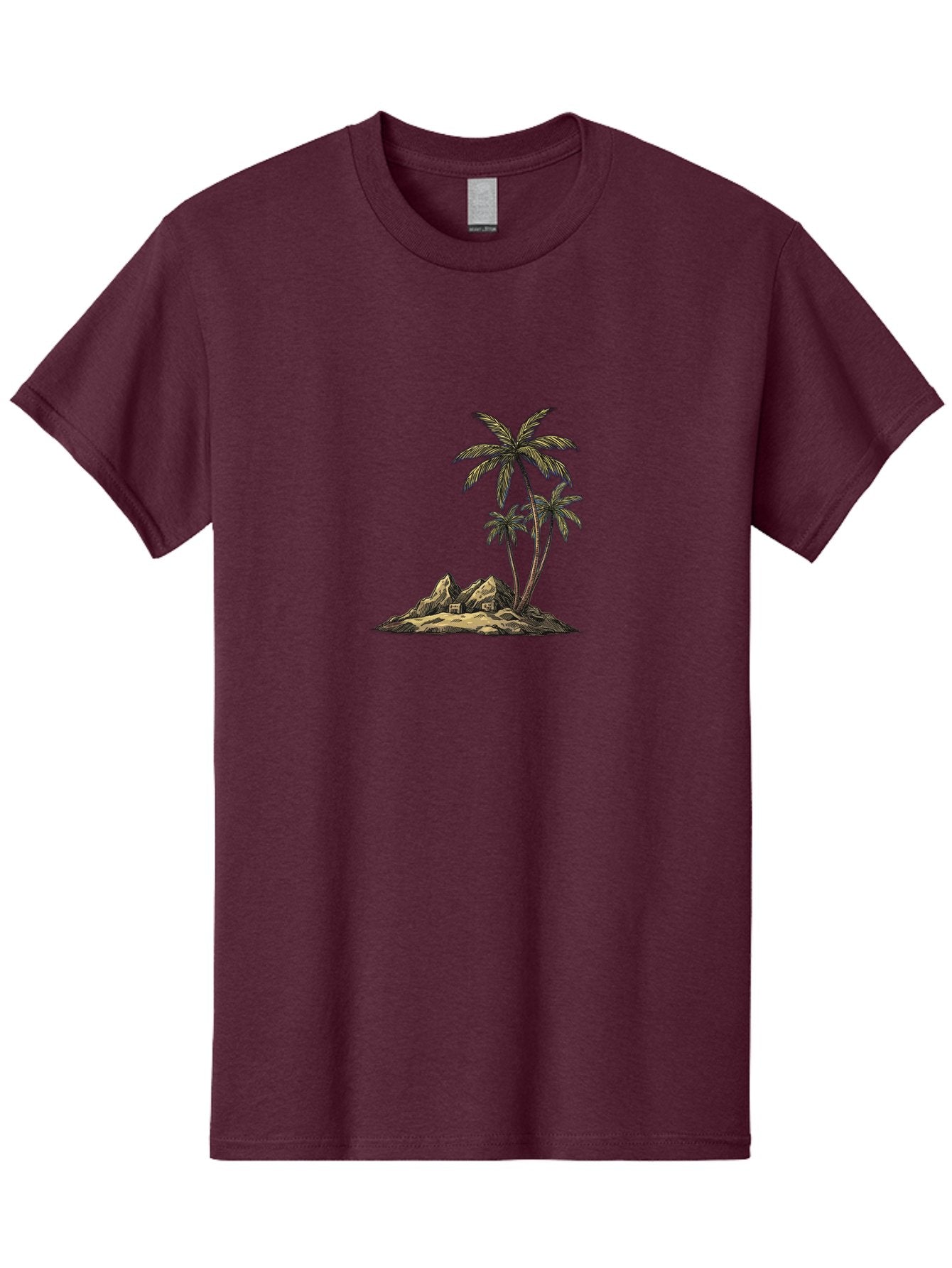 Palm-Trees-On-Island Men'S Graphic Tee, 100% Cotton, Comfortable Casual Summer Wear, Machine Washable, Vintage Camera, Old Camera, Antique Camera, Black Camera, Classic Photography, Photography Equipment, Nostalgic Device, Film Camera, Baj142 14