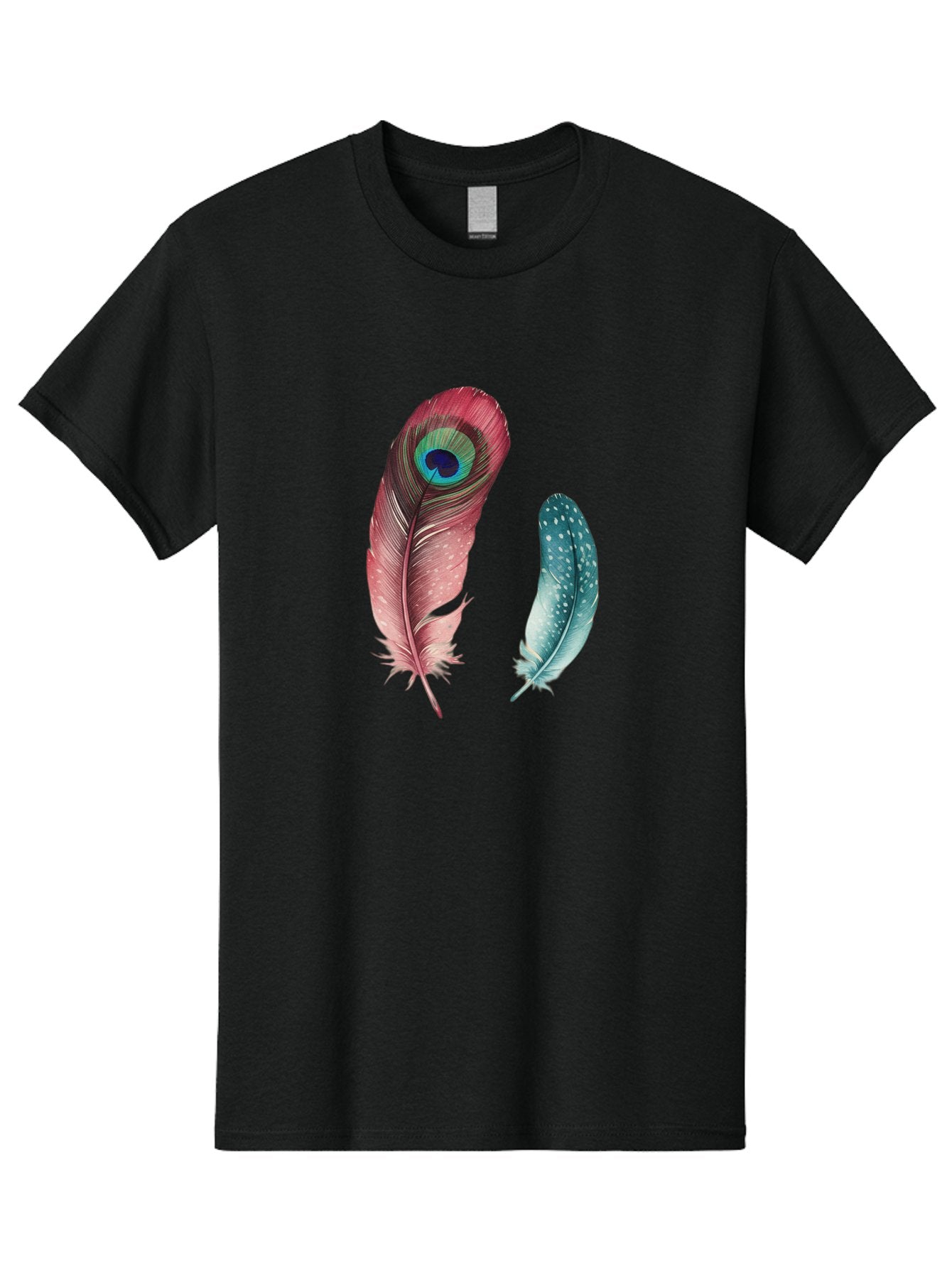 Peacock-Feather-And-Blue-Feather Men'S Graphic Tee, 100% Cotton, Comfortable Casual Summer Wear, Machine Washable, Vintage Camera, Old Camera, Antique Camera, Black Camera, Classic Photography, Photography Equipment, Nostalgic Device, Baj149