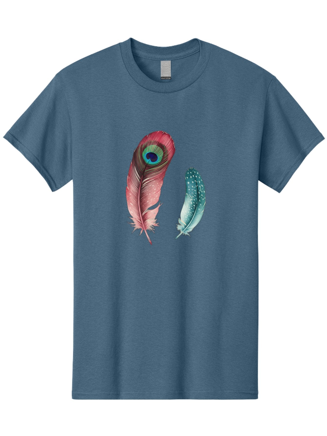 Peacock-Feather-And-Blue-Feather Men'S Graphic Tee, 100% Cotton, Comfortable Casual Summer Wear, Machine Washable, Vintage Camera, Old Camera, Antique Camera, Black Camera, Classic Photography, Photography Equipment, Nostalgic Device, Baj149 4