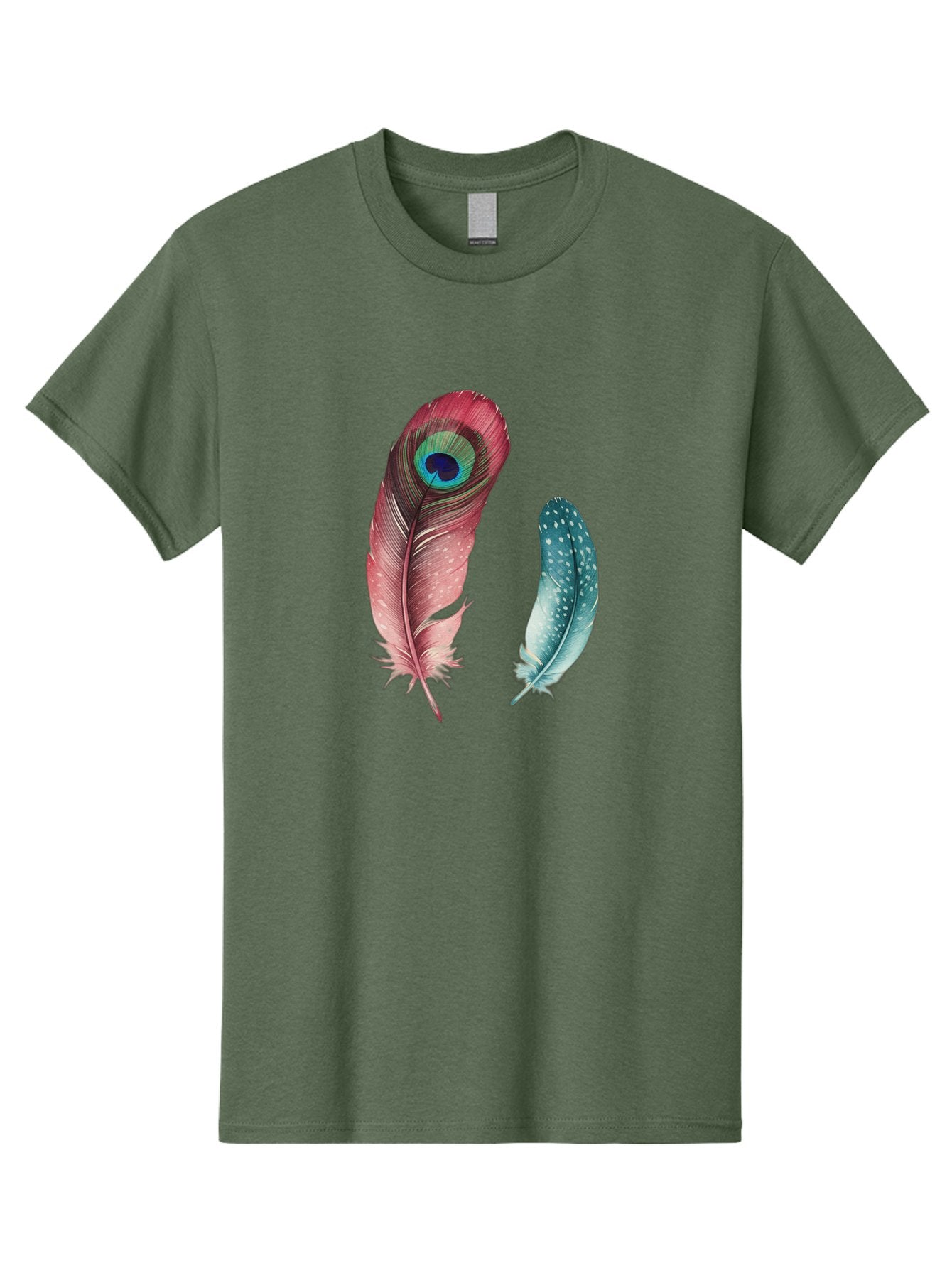 Peacock-Feather-And-Blue-Feather Men'S Graphic Tee, 100% Cotton, Comfortable Casual Summer Wear, Machine Washable, Vintage Camera, Old Camera, Antique Camera, Black Camera, Classic Photography, Photography Equipment, Nostalgic Device, Baj149
