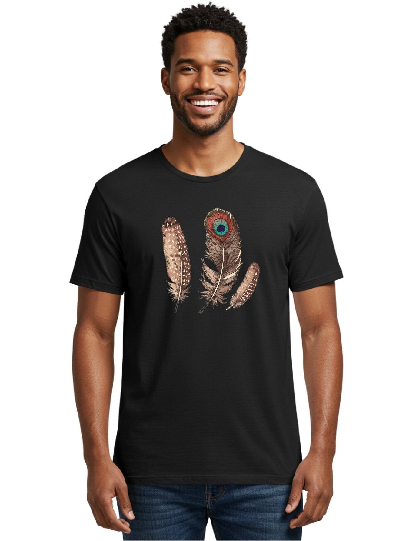 Peacock-Feathers-1 Men'S Graphic Tee, 100% Cotton, Comfortable Casual Summer Wear, Machine Washable, Vintage Camera, Old Camera, Antique Camera, Black Camera, Classic Photography, Photography Equipment, Nostalgic Device, Film Camera, Baj151 28