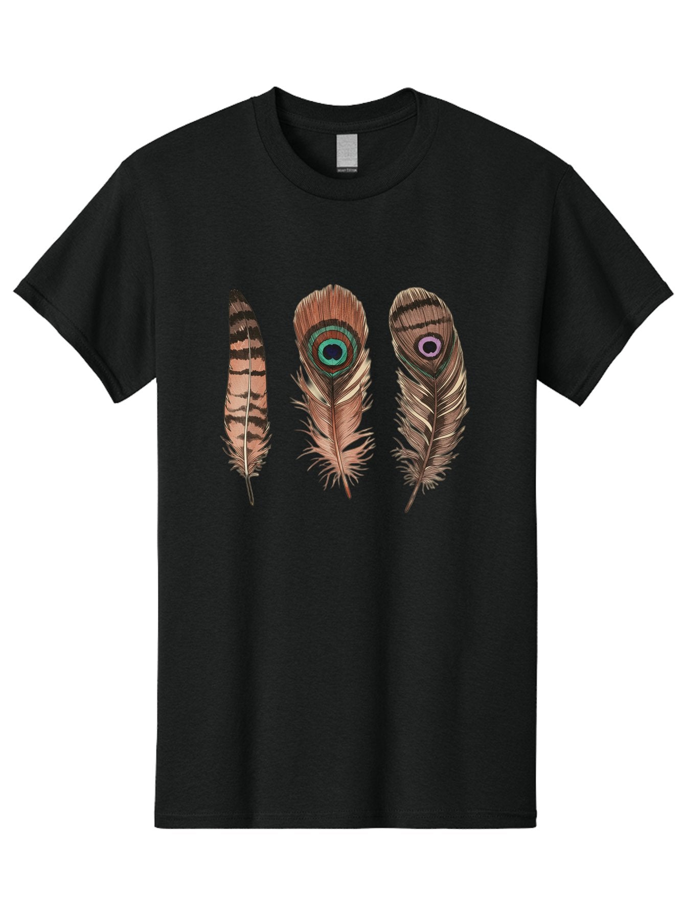 Peacock-Feathers-3 Men'S Graphic Tee, 100% Cotton, Comfortable Casual Summer Wear, Machine Washable, Vintage Camera, Old Camera, Antique Camera, Black Camera, Classic Photography, Photography Equipment, Nostalgic Device, Film Camera, Baj153 3