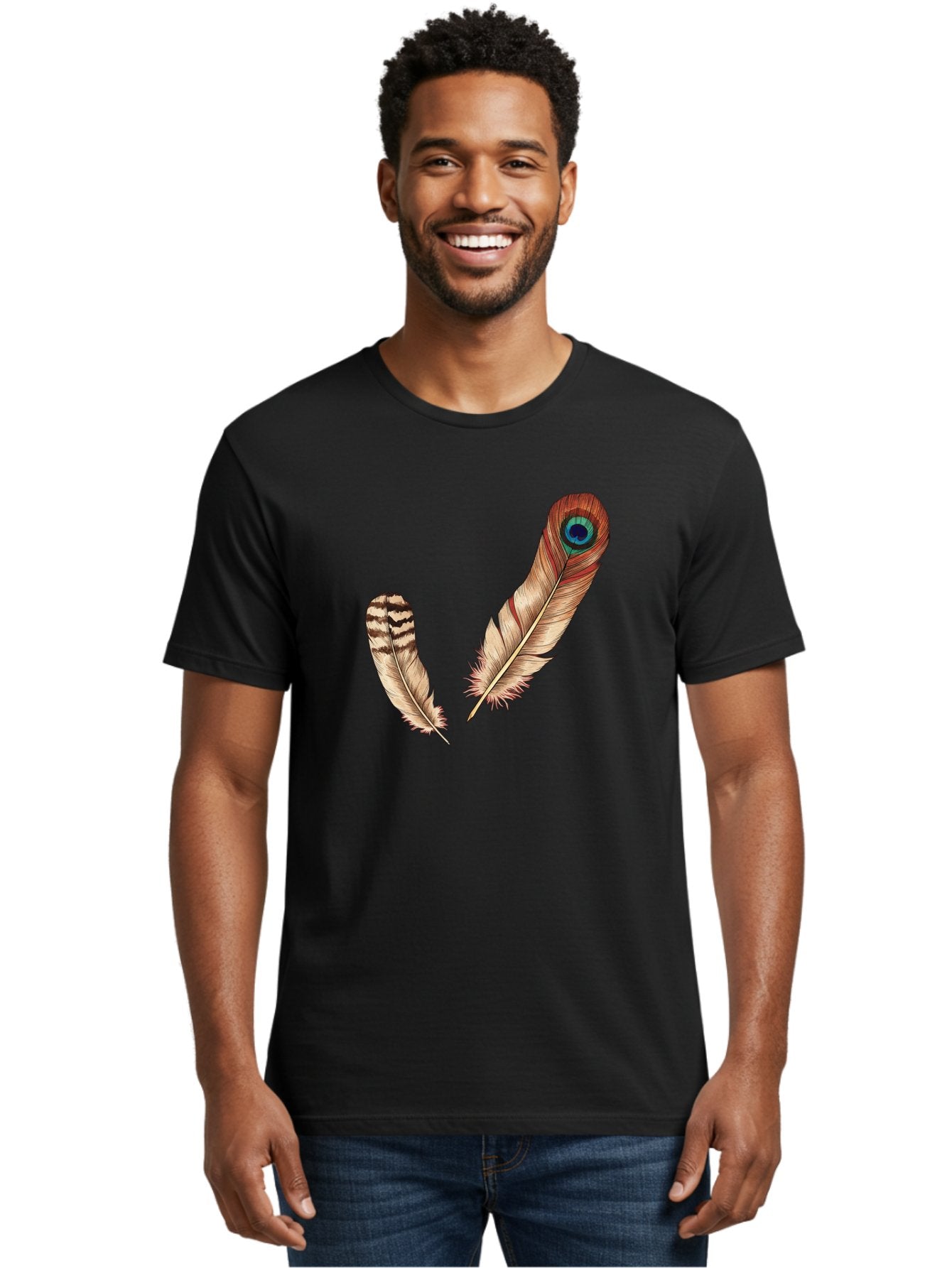 Peacock-Feathers-4 Men'S Graphic Tee, 100% Cotton, Comfortable Casual Summer Wear, Machine Washable, Vintage Camera, Old Camera, Antique Camera, Black Camera, Classic Photography, Photography Equipment, Nostalgic Device, Film Camera, Baj154 29