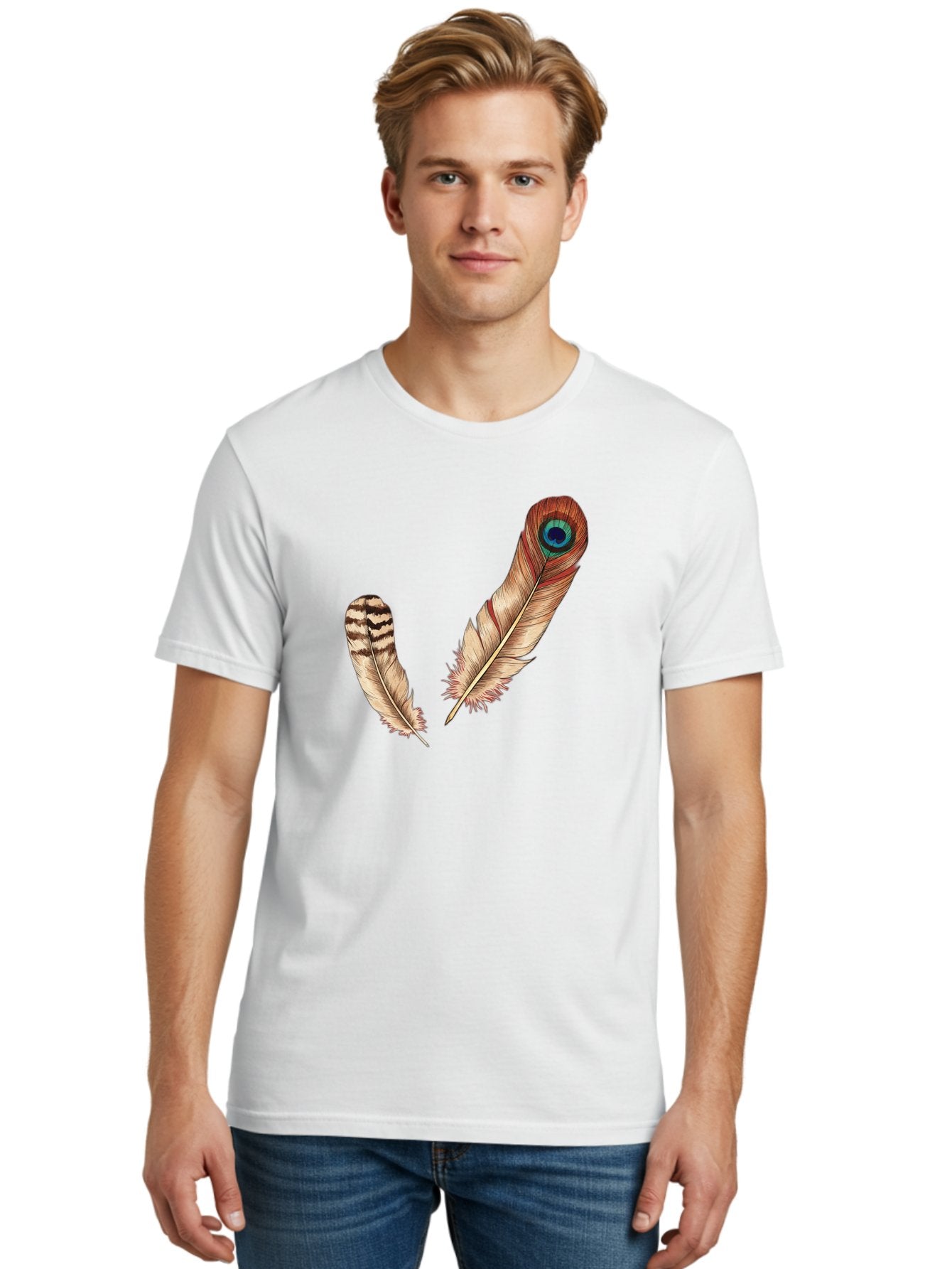 Peacock-Feathers-4 Men'S Graphic Tee, 100% Cotton, Comfortable Casual Summer Wear, Machine Washable, Vintage Camera, Old Camera, Antique Camera, Black Camera, Classic Photography, Photography Equipment, Nostalgic Device, Film Camera, Baj154 21