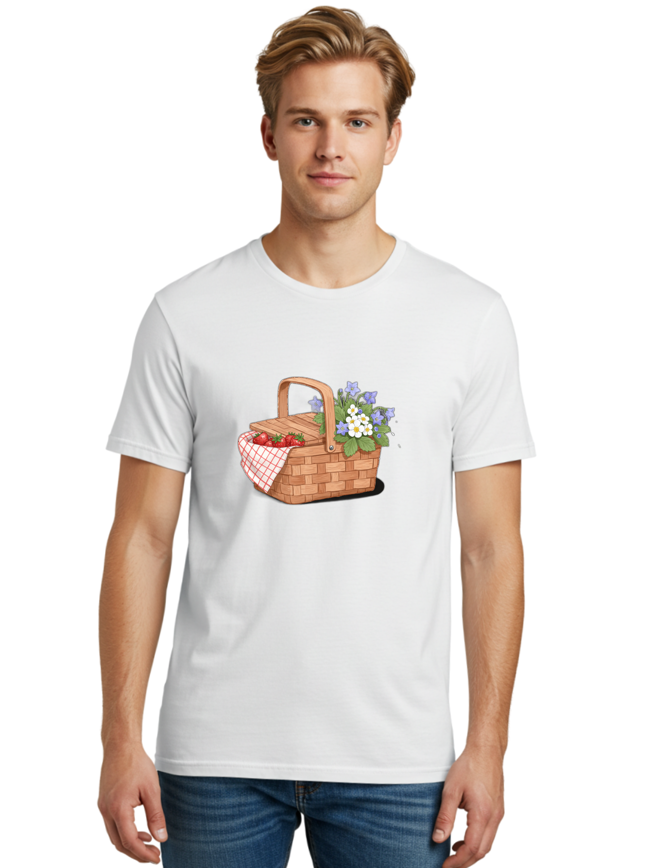 Picnic-Basket-1 Men'S Graphic Tee, 100% Cotton, Comfortable Casual Summer Wear, Machine Washable, Vintage Camera, Old Camera, Antique Camera, Black Camera, Classic Photography, Photography Equipment, Nostalgic Device, Film Camera, Camera Art Baj160 21