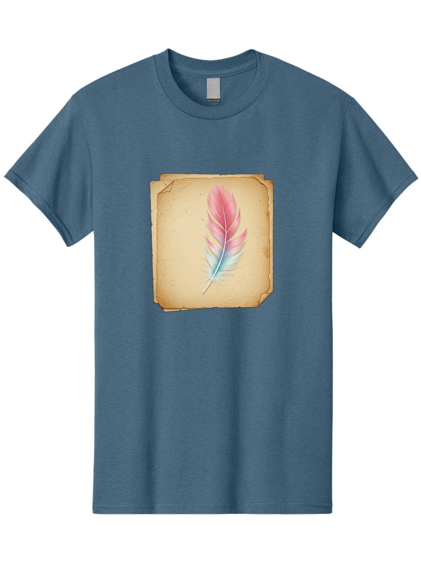 Pink-And-Blue-Feather Men'S Graphic Tee, 100% Cotton, Comfortable Casual Summer Wear, Machine Washable, Vintage Camera, Old Camera, Antique Camera, Black Camera, Classic Photography, Photography Equipment, Nostalgic Device, Film Camera, Baj163 7