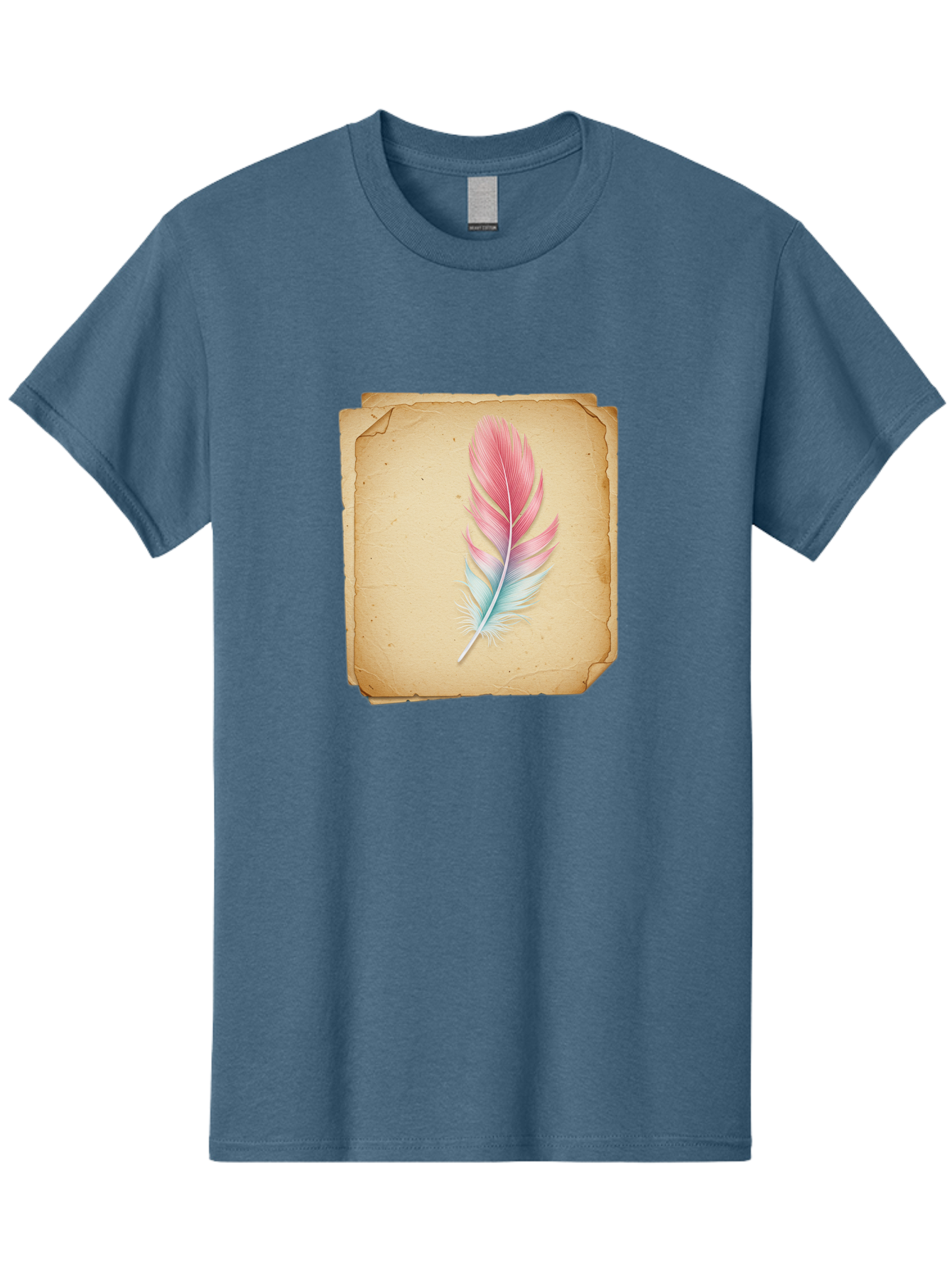 Pink-And-Blue-Feather Men'S Graphic Tee, 100% Cotton, Comfortable Casual Summer Wear, Machine Washable, Vintage Camera, Old Camera, Antique Camera, Black Camera, Classic Photography, Photography Equipment, Nostalgic Device, Film Camera, Baj163 13