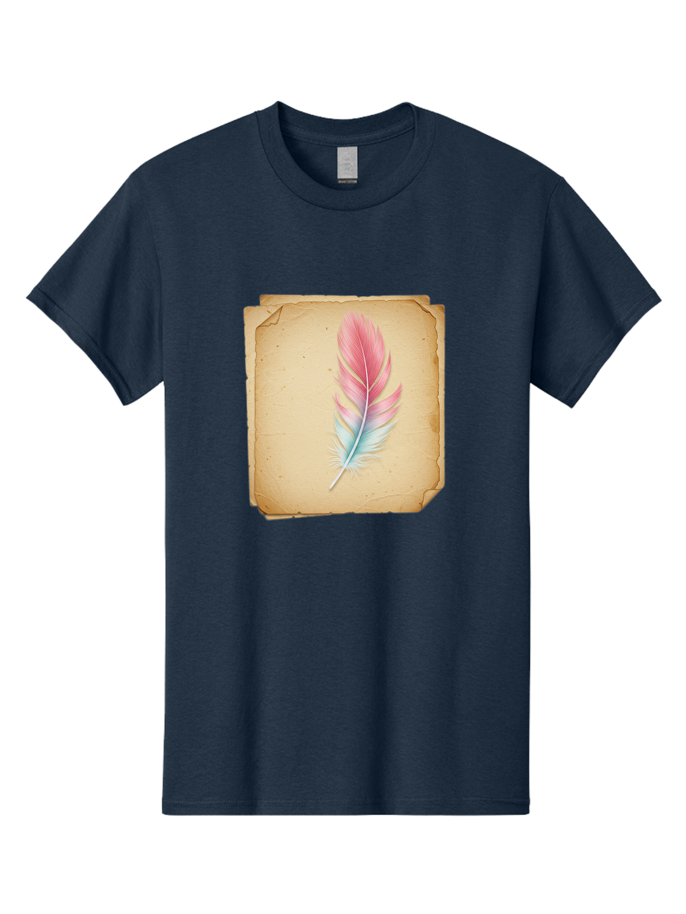 Pink-And-Blue-Feather Men'S Graphic Tee, 100% Cotton, Comfortable Casual Summer Wear, Machine Washable, Vintage Camera, Old Camera, Antique Camera, Black Camera, Classic Photography, Photography Equipment, Nostalgic Device, Film Camera, Baj163 3