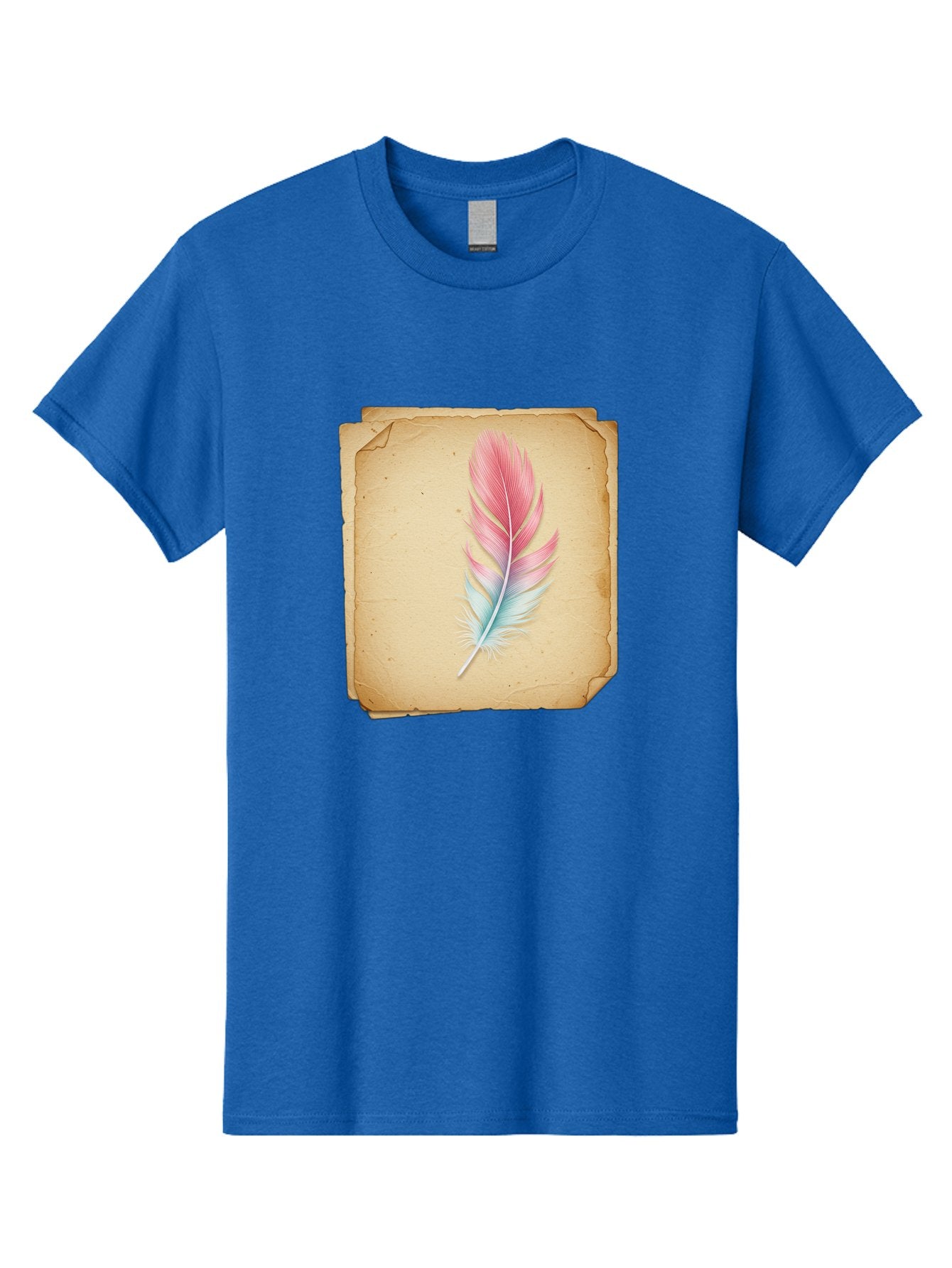 Pink-And-Blue-Feather Men'S Graphic Tee, 100% Cotton, Comfortable Casual Summer Wear, Machine Washable, Vintage Camera, Old Camera, Antique Camera, Black Camera, Classic Photography, Photography Equipment, Nostalgic Device, Film Camera, Baj163