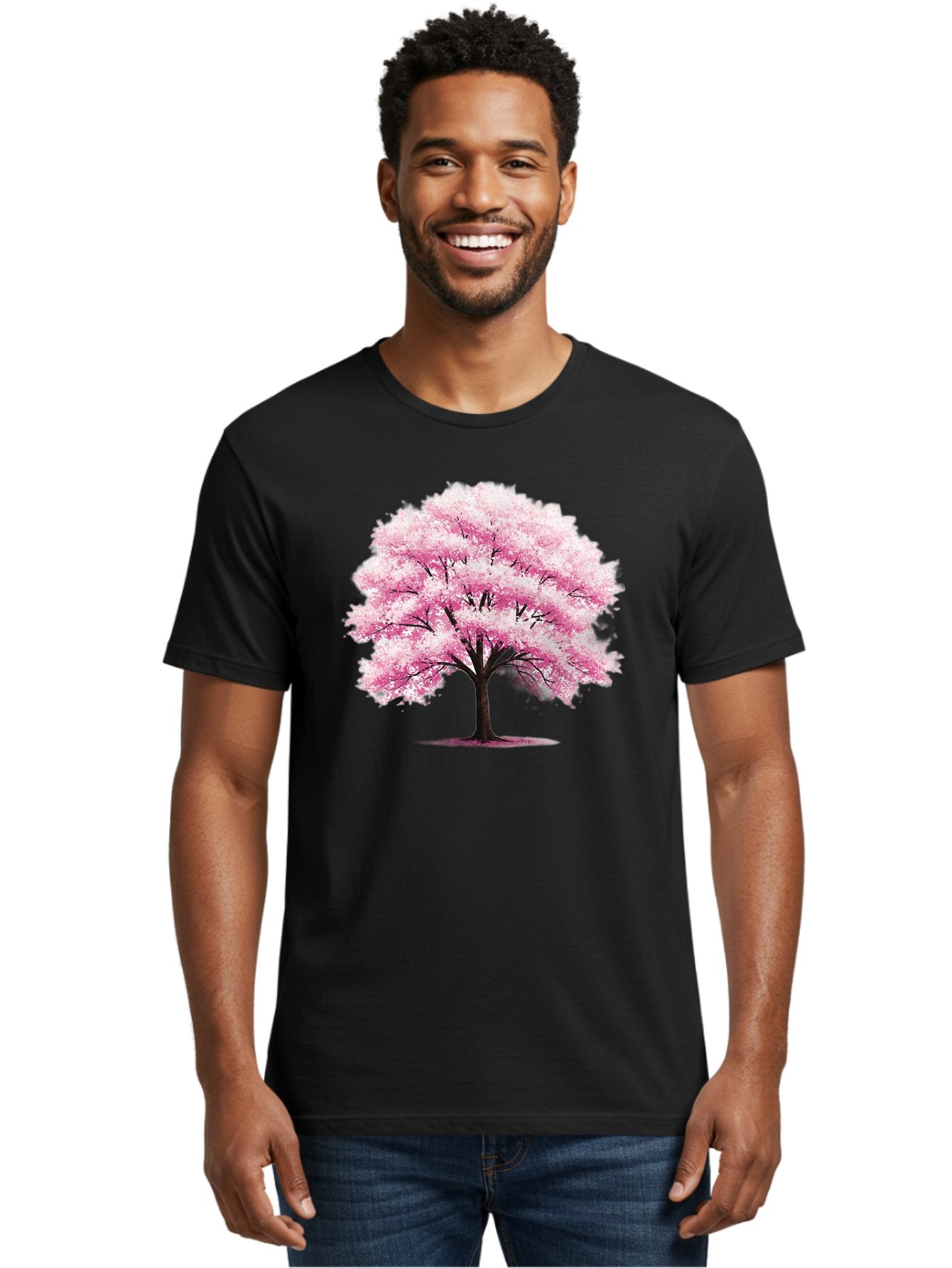 Pink-Cherry-Blossom-Tree-1 Men'S Graphic Tee, 100% Cotton, Comfortable Casual Summer Wear, Machine Washable, Vintage Camera, Old Camera, Antique Camera, Black Camera, Classic Photography, Photography Equipment, Nostalgic Device, Film Camera, Baj166 29