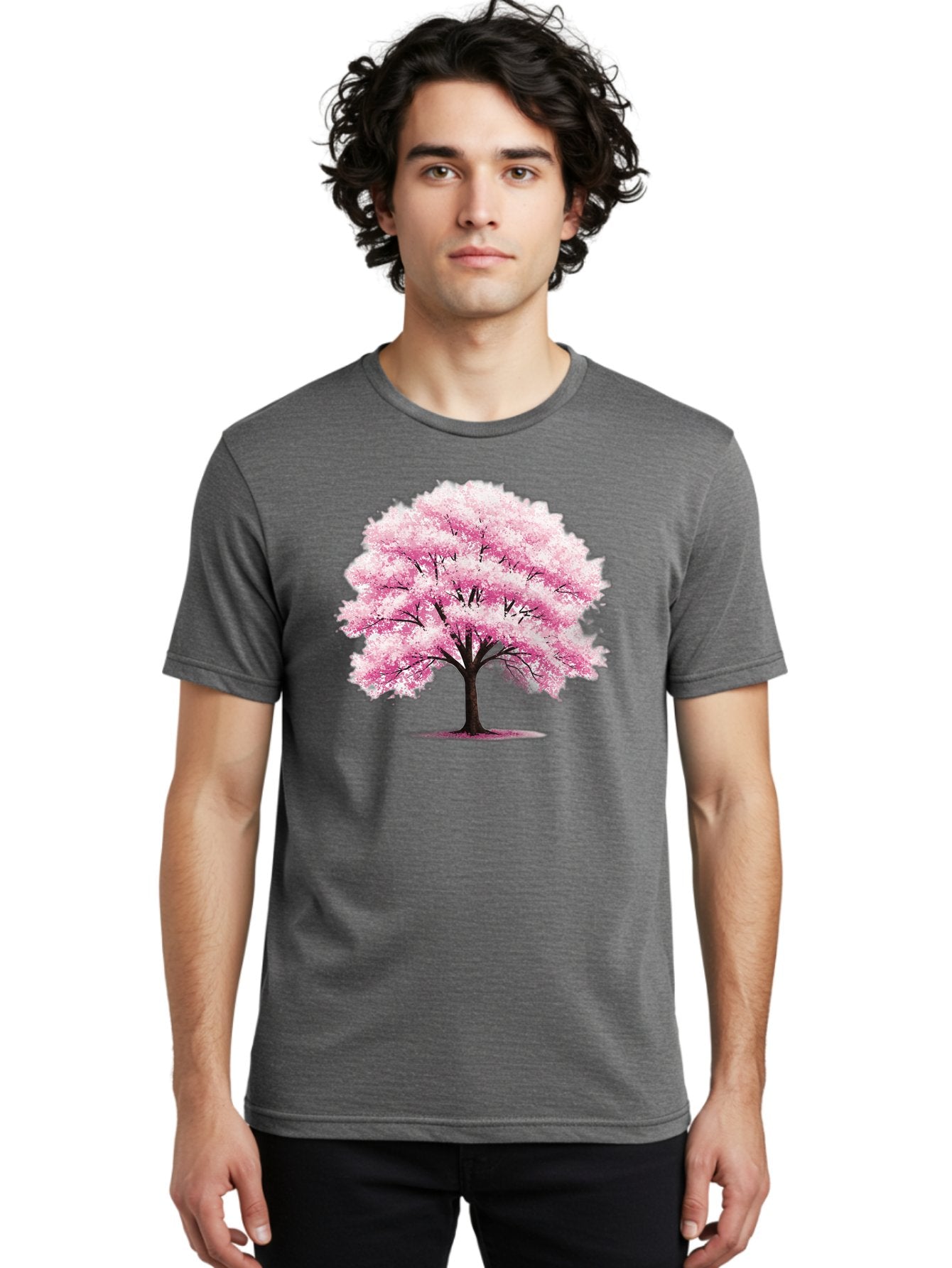 Pink-Cherry-Blossom-Tree-1 Men'S Graphic Tee, 100% Cotton, Comfortable Casual Summer Wear, Machine Washable, Vintage Camera, Old Camera, Antique Camera, Black Camera, Classic Photography, Photography Equipment, Nostalgic Device, Film Camera, Baj166 18