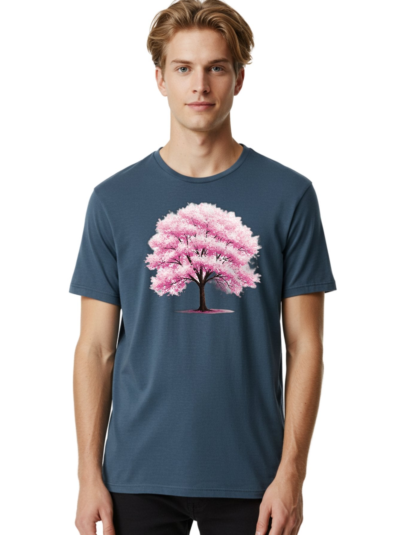 Pink-Cherry-Blossom-Tree-1 Men'S Graphic Tee, 100% Cotton, Comfortable Casual Summer Wear, Machine Washable, Vintage Camera, Old Camera, Antique Camera, Black Camera, Classic Photography, Photography Equipment, Nostalgic Device, Film Camera, Baj166 19