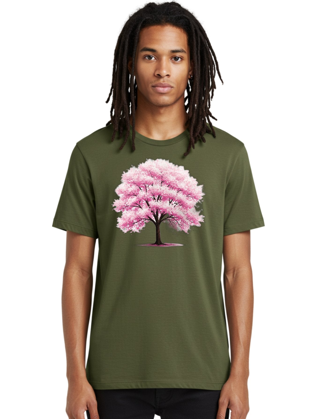 Pink-Cherry-Blossom-Tree-1 Men'S Graphic Tee, 100% Cotton, Comfortable Casual Summer Wear, Machine Washable, Vintage Camera, Old Camera, Antique Camera, Black Camera, Classic Photography, Photography Equipment, Nostalgic Device, Film Camera, Baj166 16