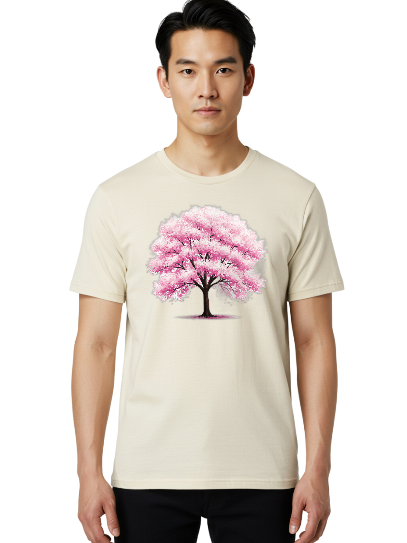 Pink-Cherry-Blossom-Tree-1 Men'S Graphic Tee, 100% Cotton, Comfortable Casual Summer Wear, Machine Washable, Vintage Camera, Old Camera, Antique Camera, Black Camera, Classic Photography, Photography Equipment, Nostalgic Device, Film Camera, Baj166 20