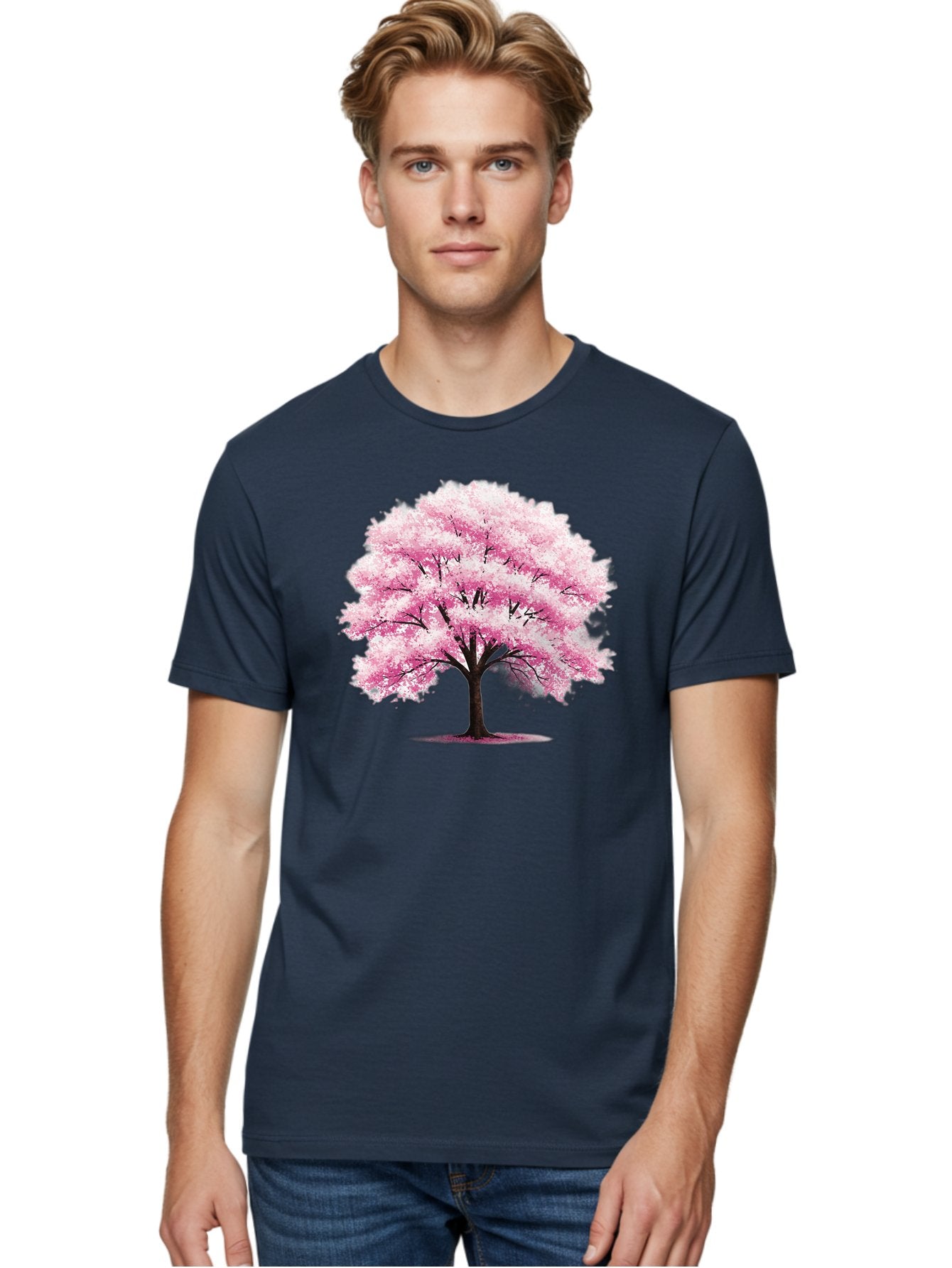 Pink-Cherry-Blossom-Tree-1 Men'S Graphic Tee, 100% Cotton, Comfortable Casual Summer Wear, Machine Washable, Vintage Camera, Old Camera, Antique Camera, Black Camera, Classic Photography, Photography Equipment, Nostalgic Device, Film Camera, Baj166 20