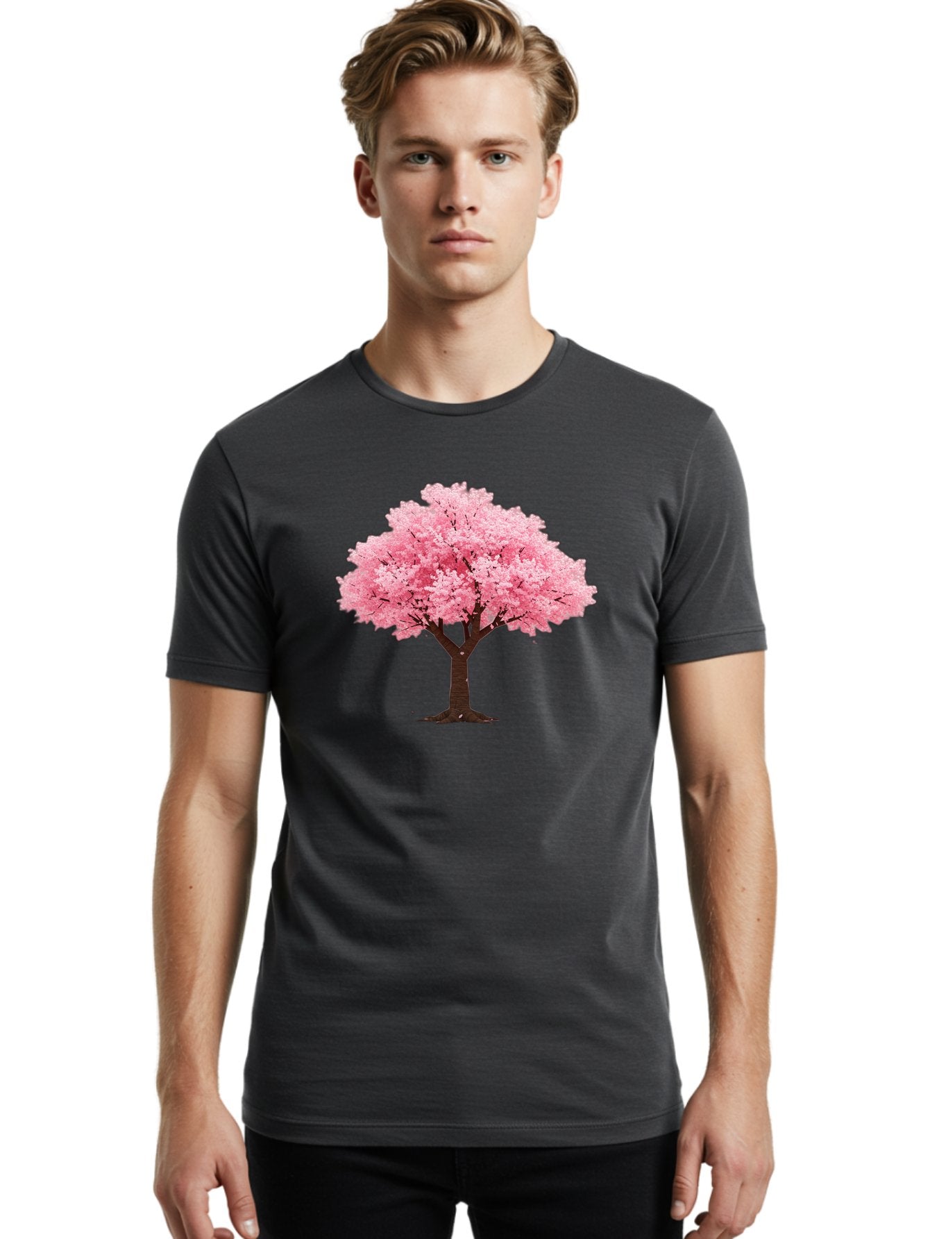 Pink-Cherry-Blossom-Tree Men'S Graphic Tee, 100% Cotton, Comfortable Casual Summer Wear, Machine Washable, Vintage Camera, Old Camera, Antique Camera, Black Camera, Classic Photography, Photography Equipment, Nostalgic Device, Film Camera, Baj168 23