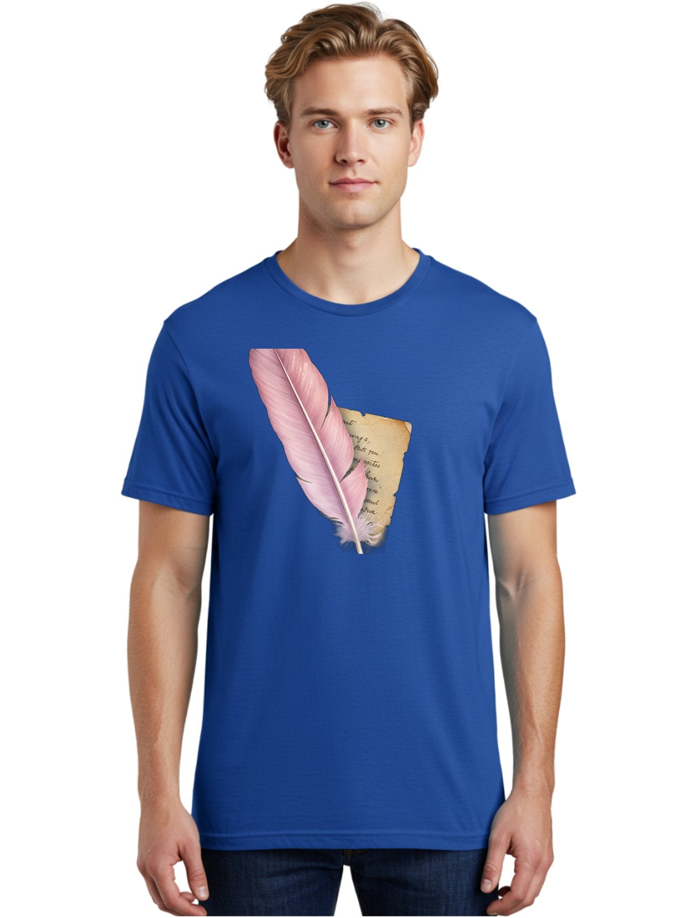 Pink-Feather-Quill-Pen Men'S Graphic Tee, 100% Cotton, Comfortable Casual Summer Wear, Machine Washable, Vintage Camera, Old Camera, Antique Camera, Black Camera, Classic Photography, Photography Equipment, Nostalgic Device, Film Camera, Baj173 27