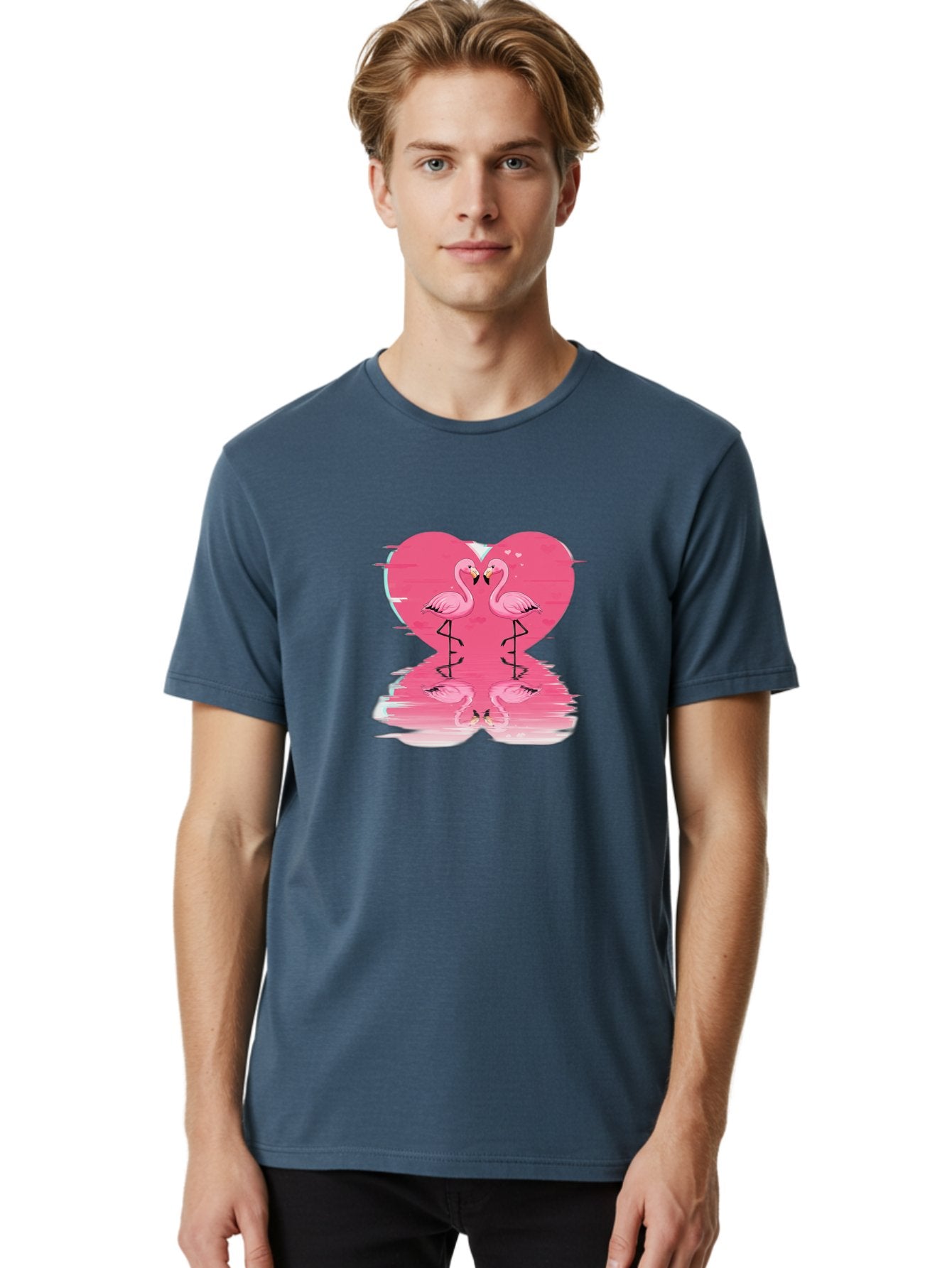 Pink-Flamingos-Heart-1 Men'S Graphic Tee, 100% Cotton, Comfortable Casual Summer Wear, Machine Washable, Vintage Camera, Old Camera, Antique Camera, Black Camera, Classic Photography, Photography Equipment, Nostalgic Device, Film Camera, Baj185 29