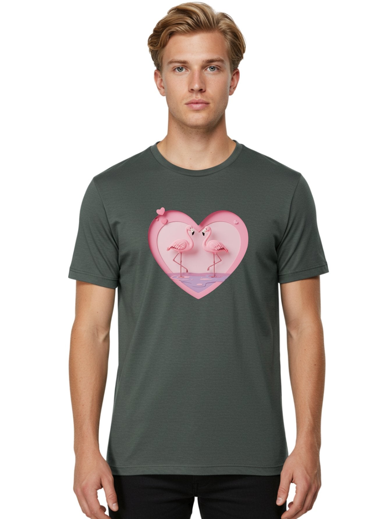 Pink-Flamingos-Heart Men'S Graphic Tee, 100% Cotton, Comfortable Casual Summer Wear, Machine Washable, Vintage Camera, Old Camera, Antique Camera, Black Camera, Classic Photography, Photography Equipment, Nostalgic Device, Film Camera, Baj187 20