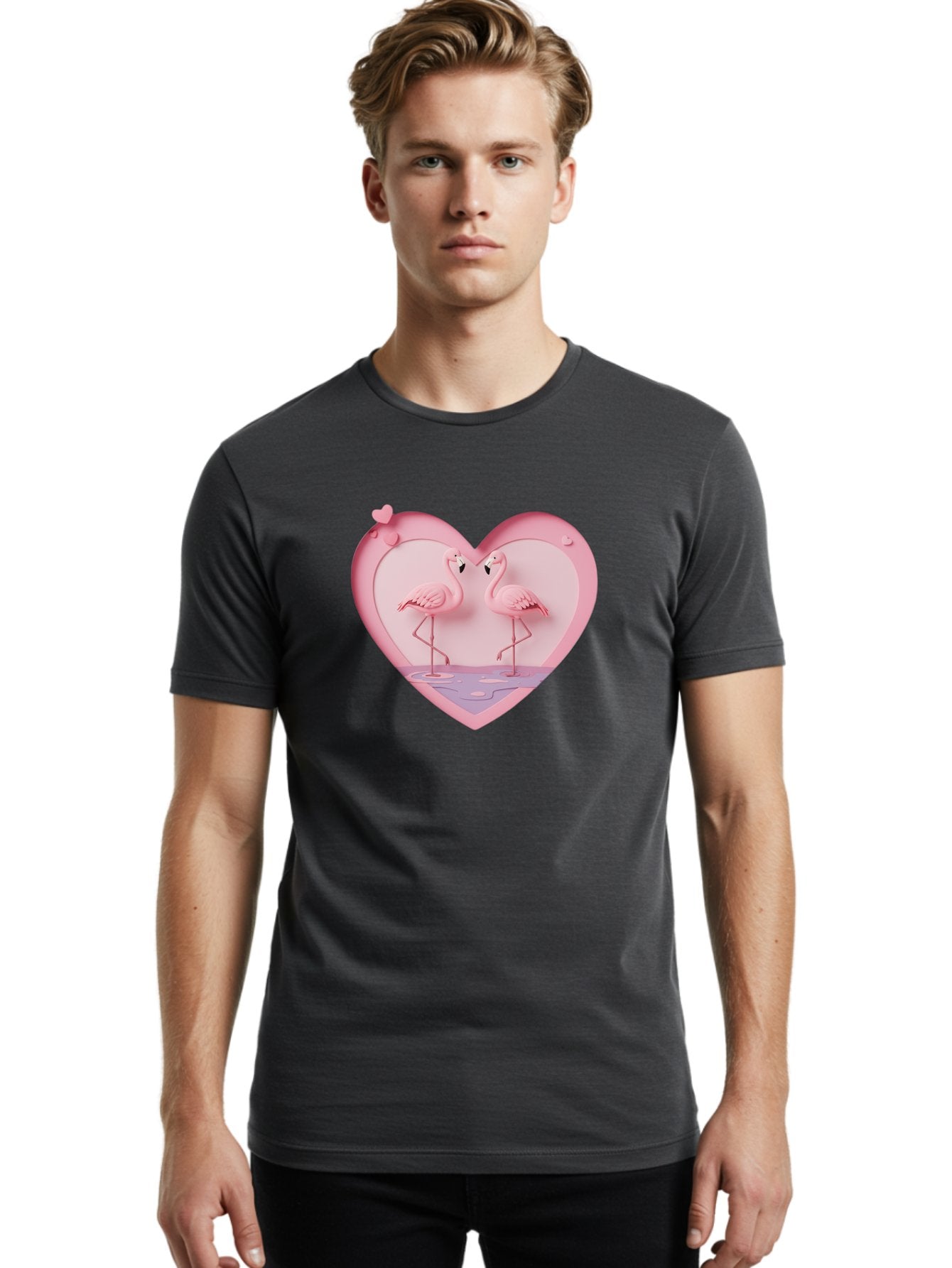 Pink-Flamingos-Heart Men'S Graphic Tee, 100% Cotton, Comfortable Casual Summer Wear, Machine Washable, Vintage Camera, Old Camera, Antique Camera, Black Camera, Classic Photography, Photography Equipment, Nostalgic Device, Film Camera, Baj187 17