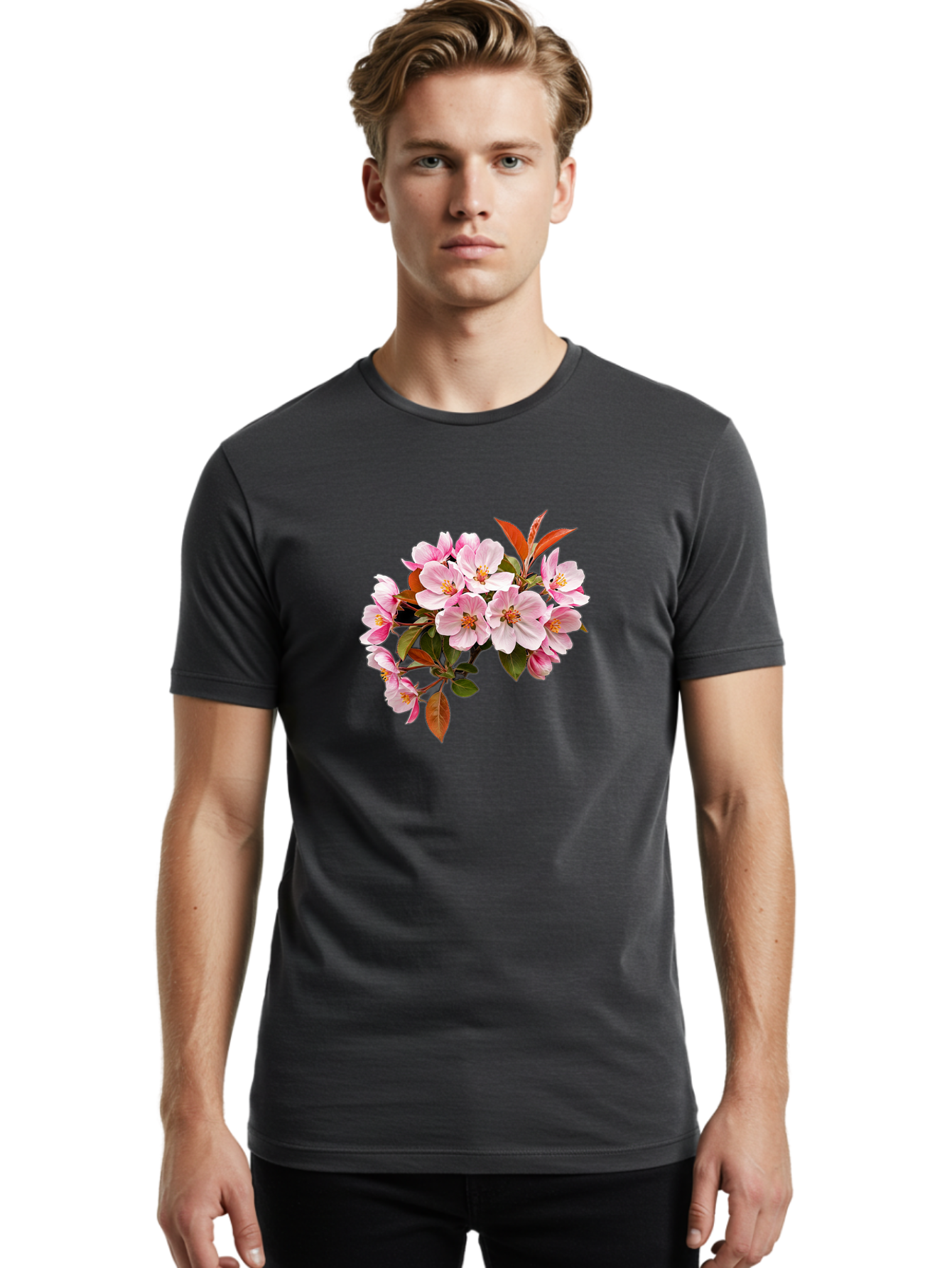 Pink-Flowers-2 Men'S Graphic Tee, 100% Cotton, Comfortable Casual Summer Wear, Machine Washable, Vintage Camera, Old Camera, Antique Camera, Black Camera, Classic Photography, Photography Equipment, Nostalgic Device, Film Camera, Camera Art Baj191 22