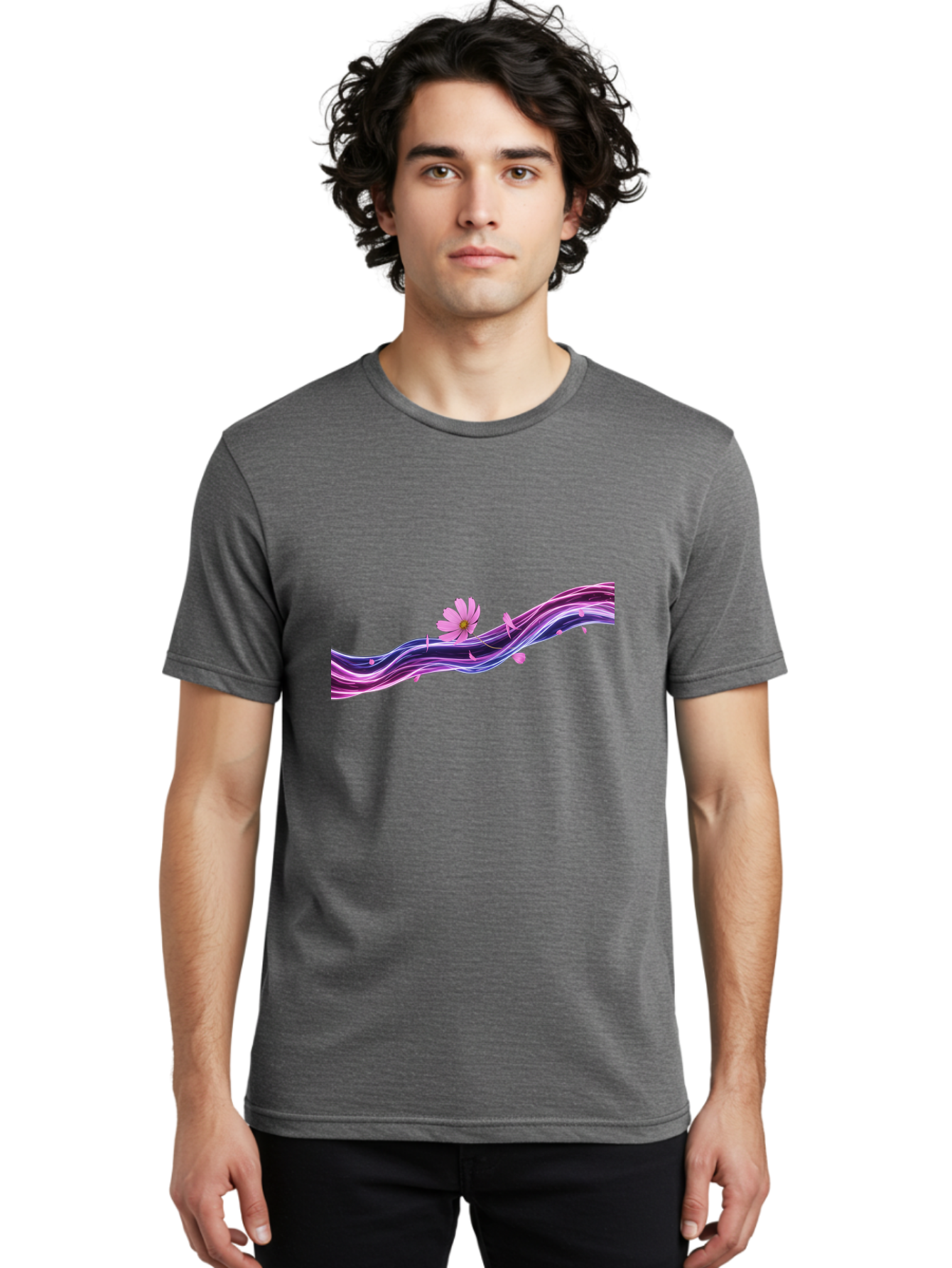 Pink-Fluid-Flower Men'S Graphic Tee, 100% Cotton, Comfortable Casual Summer Wear, Machine Washable, Vintage Camera, Old Camera, Antique Camera, Black Camera, Classic Photography, Photography Equipment, Nostalgic Device, Film Camera, Camera Art Baj194 17