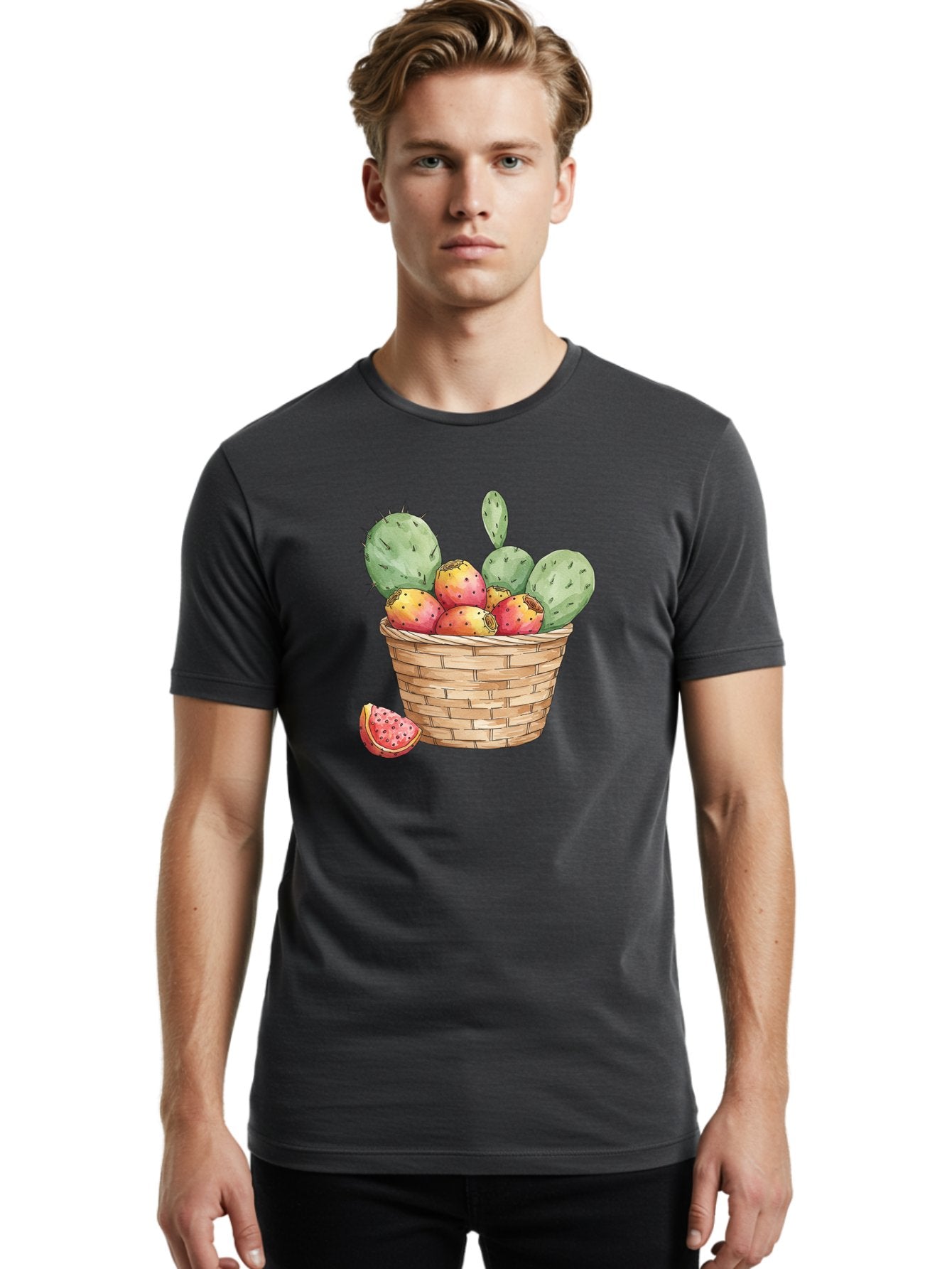 Prickly-Pears-Basket Men'S Graphic Tee, 100% Cotton, Comfortable Casual Summer Wear, Machine Washable, Vintage Camera, Old Camera, Antique Camera, Black Camera, Classic Photography, Photography Equipment, Nostalgic Device, Film Camera, Baj200 30