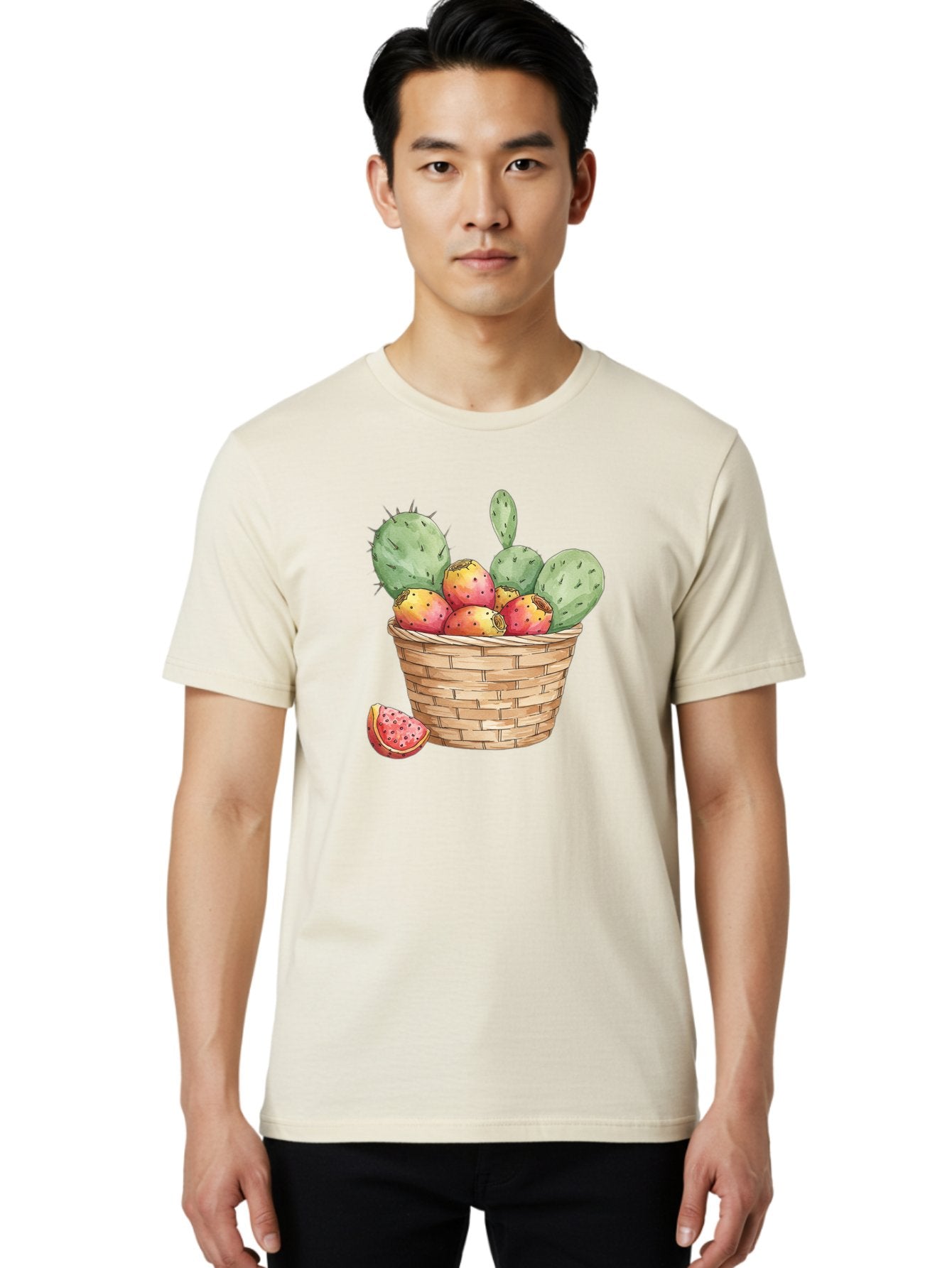 Prickly-Pears-Basket Men'S Graphic Tee, 100% Cotton, Comfortable Casual Summer Wear, Machine Washable, Vintage Camera, Old Camera, Antique Camera, Black Camera, Classic Photography, Photography Equipment, Nostalgic Device, Film Camera, Baj200 24